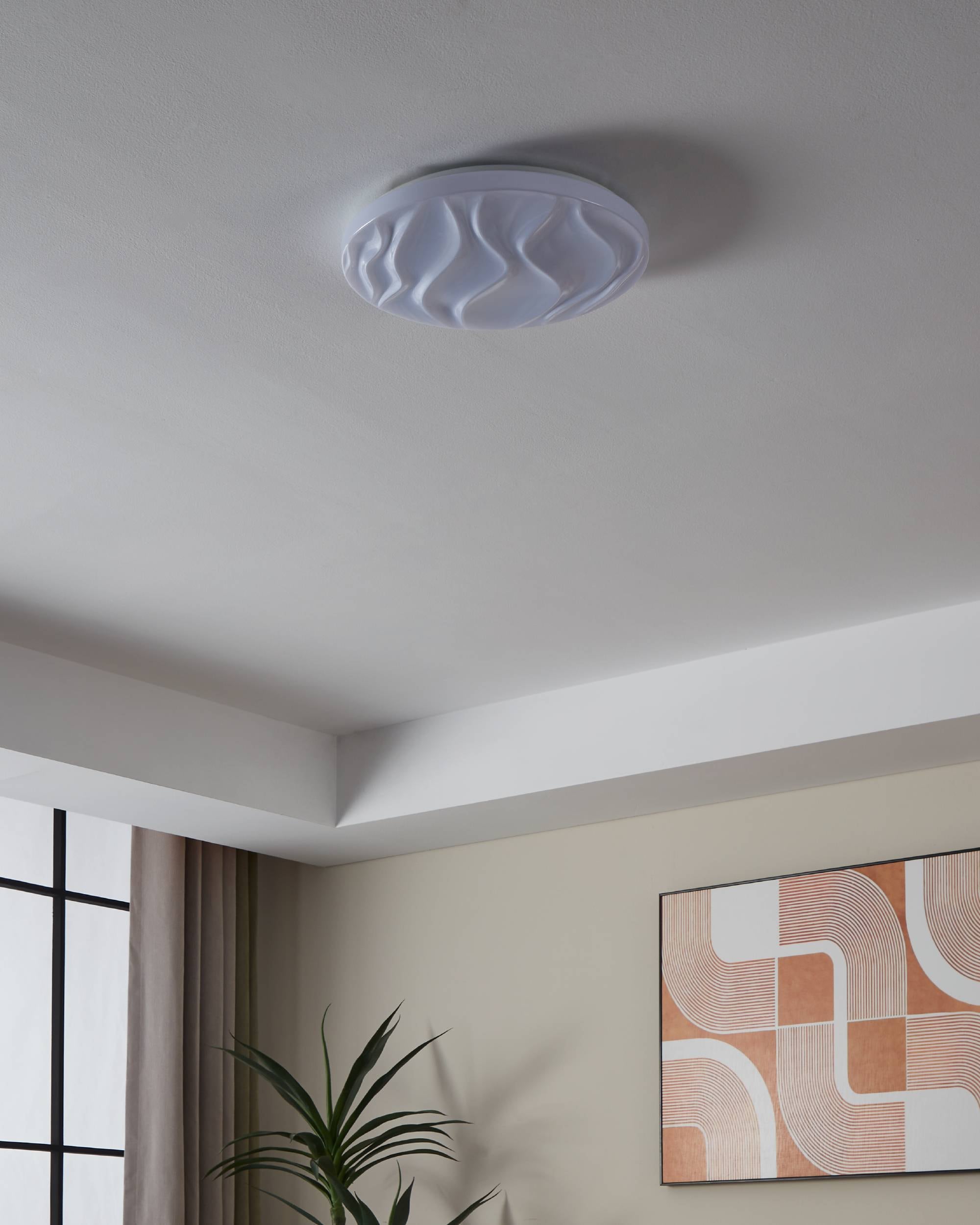 EGLO Deckenleuchte »Benariba Deckenlampe, Wandlampe aus Stahl und Kunststoff, Flurlampe« LED-Modul 1 Stk. Warmweiß Wandlampe, Deckenlampe in Weiß, Wohnzimmerlampe, Lampe, Ø 33 cm