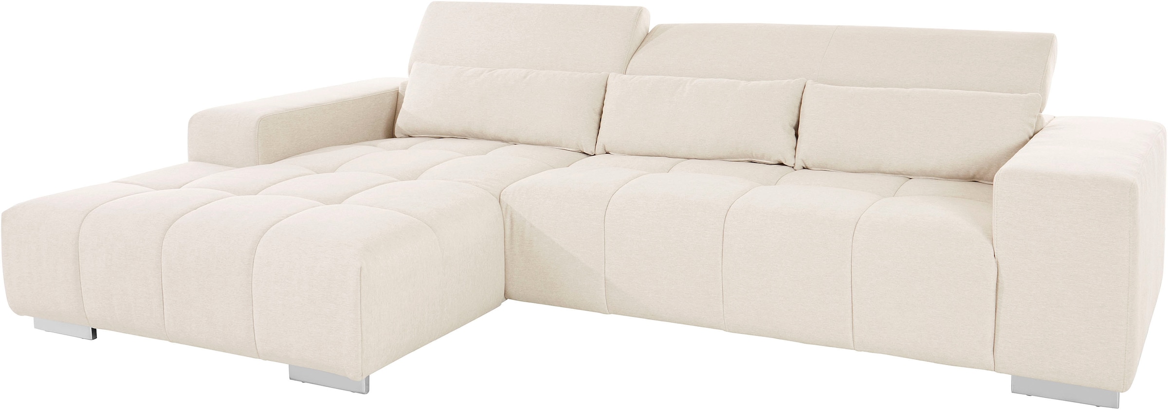 COTTA Ecksofa »Orion L-Form«, mit Kopfteilverstellung & 3 Nierenkissen