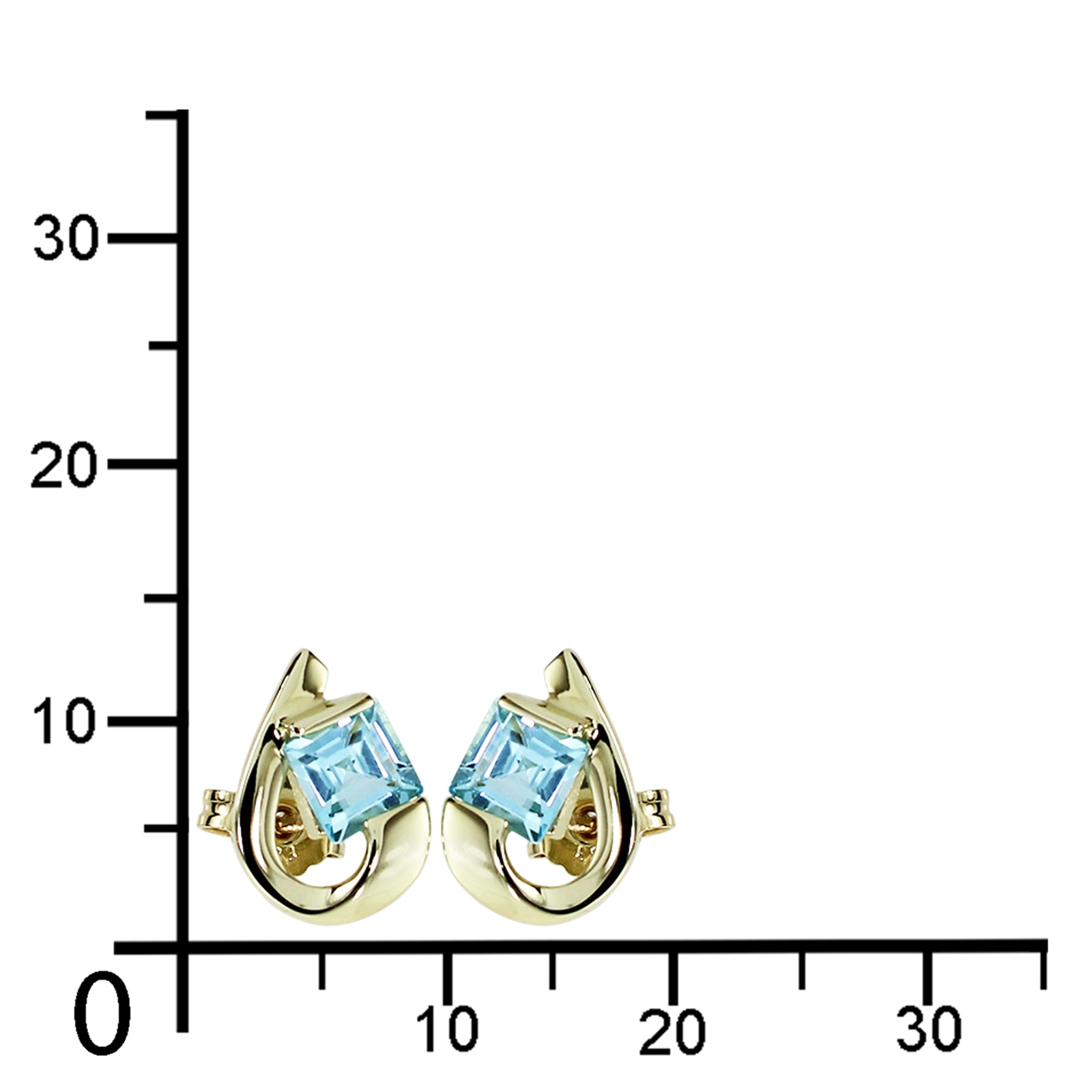 OSTSEE-SCHMUCK Paar Ohrstecker »- Mina - Gold 333/000 - Blautopas«