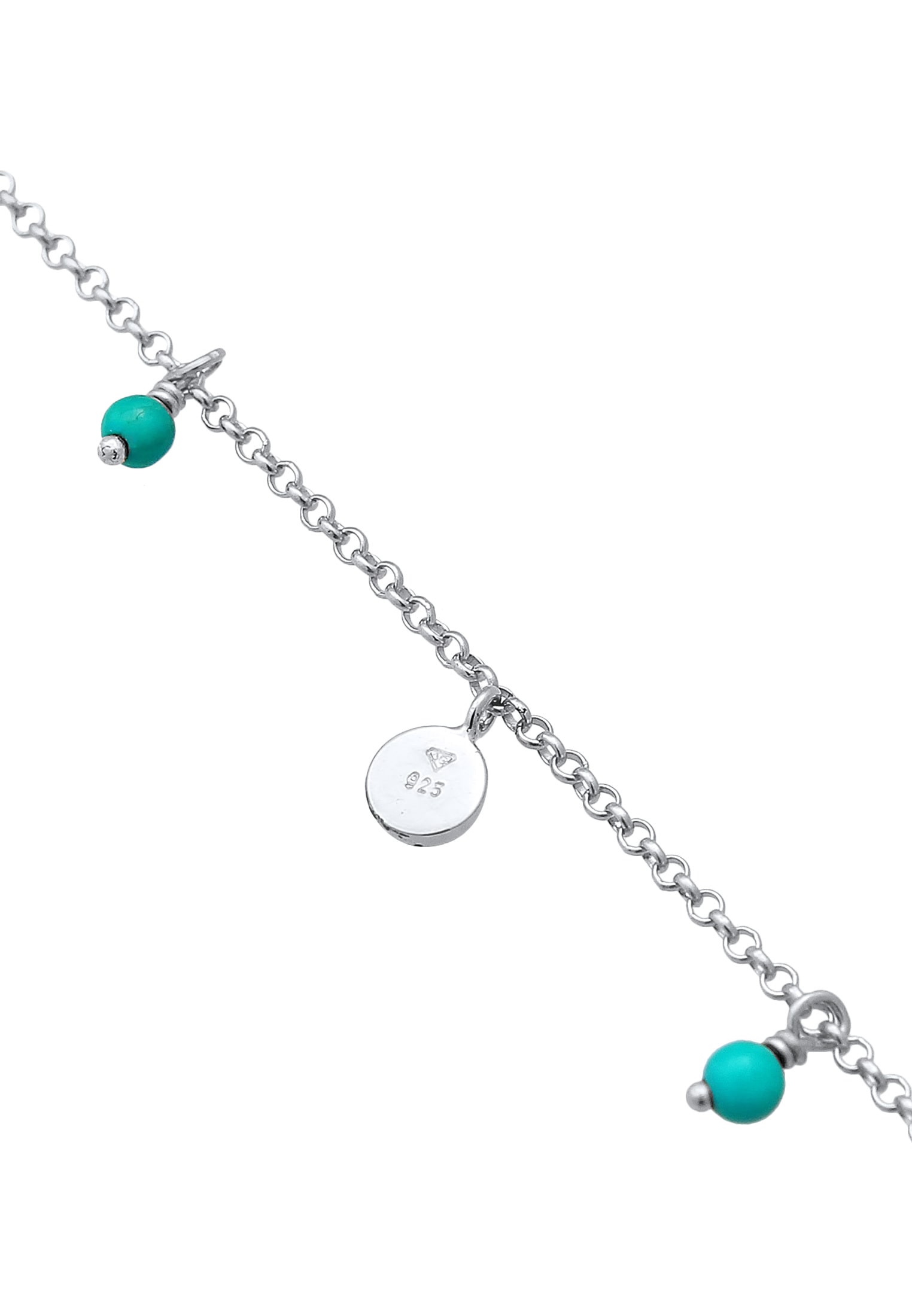Elli Fußkette »Fußschmuck Erbskette Plättchen Howlith Türkis 925er Silber«