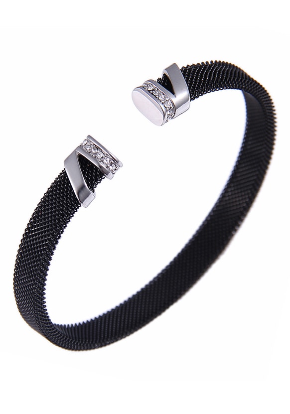 Armspange »Schmuck Geschenk Armschmuck Armband Meschkette Glitzer«, mit Zirkonia (synth.)