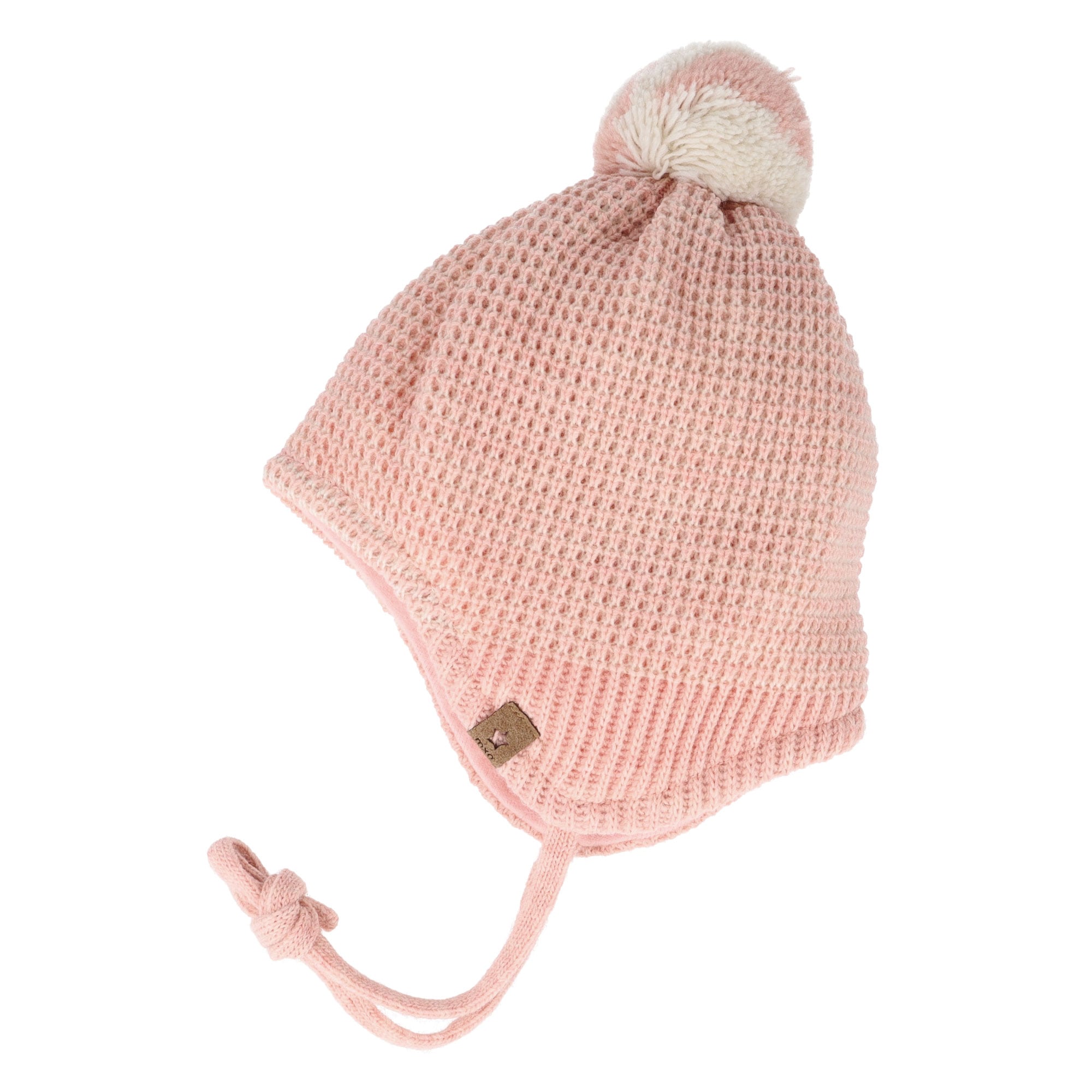 MAXIMO Strickmütze Wollanteil, gefüttert, zum Binden, mit Bommel