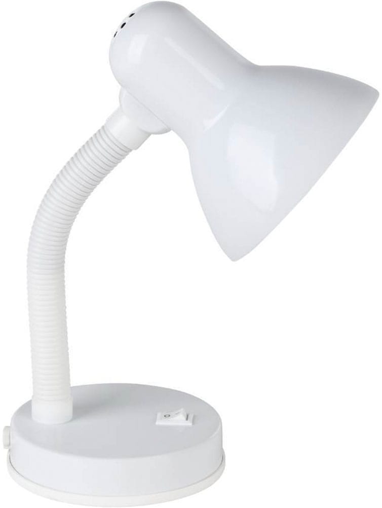 EGLO Tischleuchte »BASIC«, 1 flammig, Leuchtmittel E27 | Leuchtmittel wechselbar-ohne Leuchtmittel, weiß / Ø12,5 x H30 cm / exkl. 1 x E27 (je max. 40W) / Wippschalter