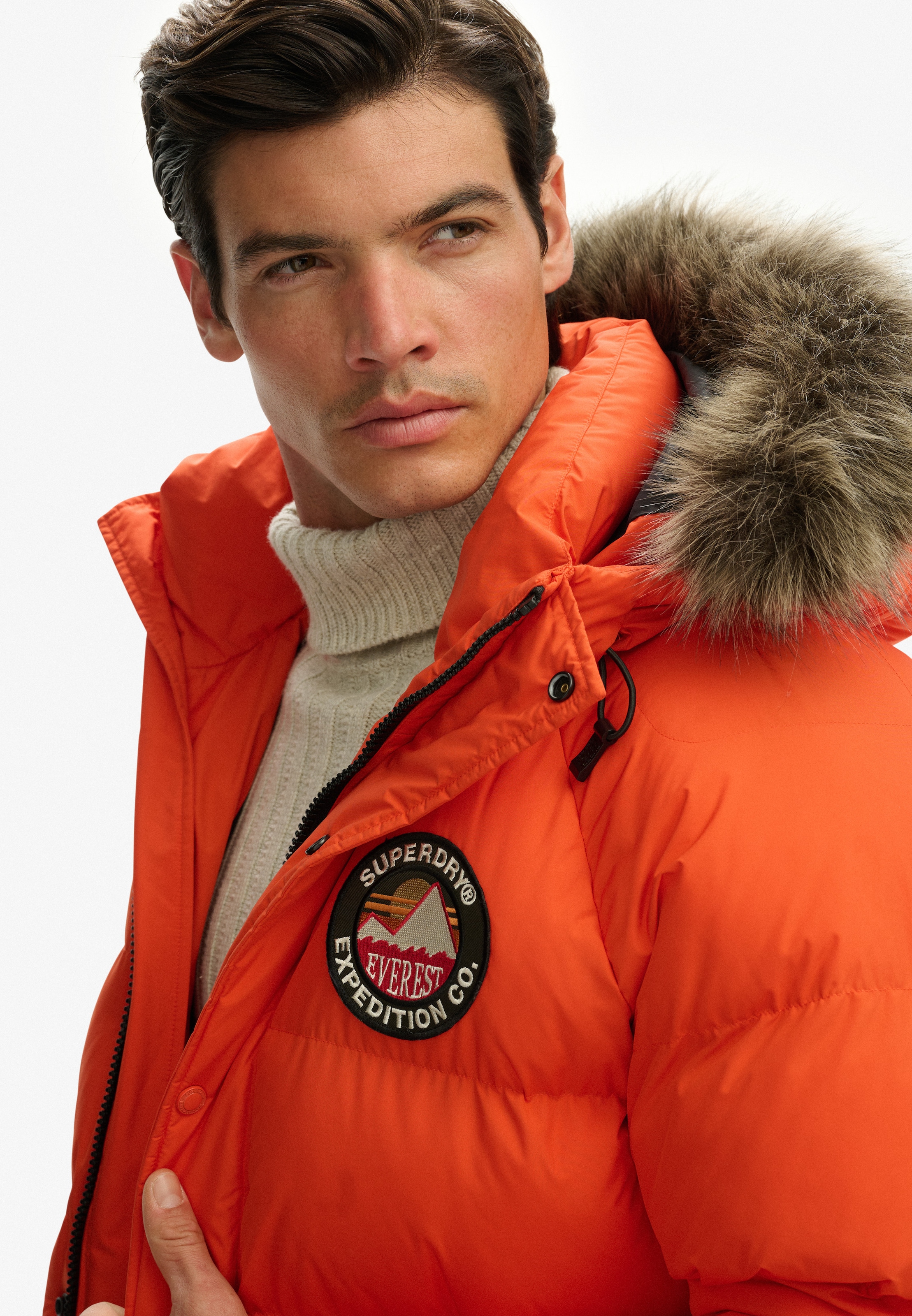 Superdry Steppjacke »EVEREST LONGLINE BAFFLED PARKA«, mit Kapuze