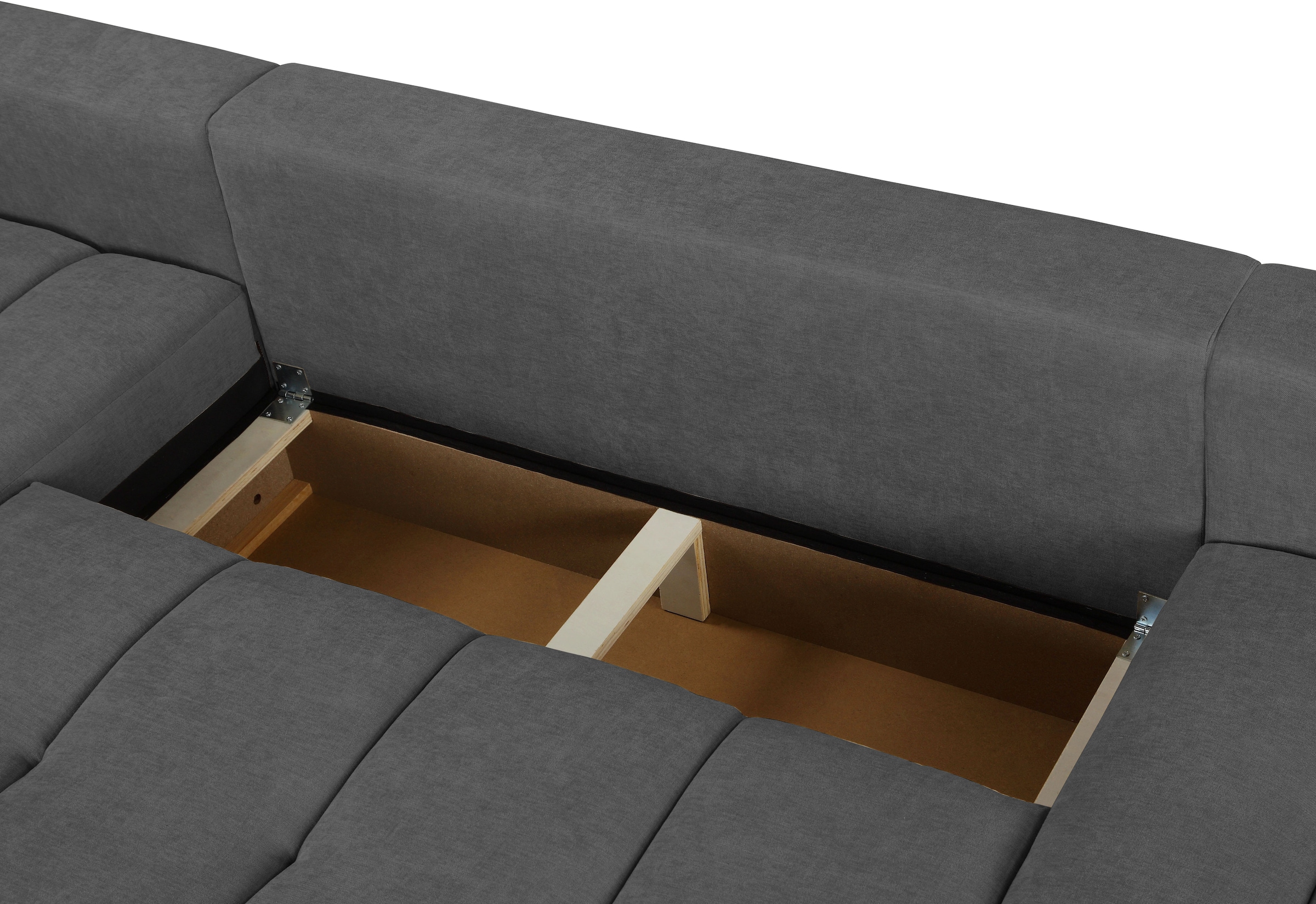 OTTO home Ecksofa »YLVAA L-Form, 241 cm - OTTO. Verlässliche Qualität.« Schlaffunktion (132/200), Bettkasten, Feinstruktur-Bezug
