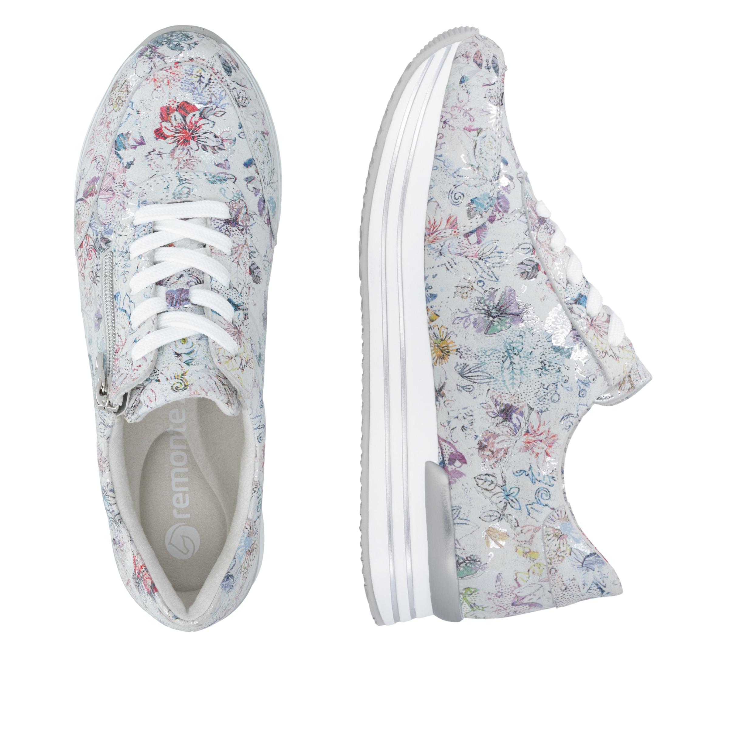 Remonte Plateausneaker  Freizeitschuh, Halbschuh, Schnürer mit Wechselfußbett