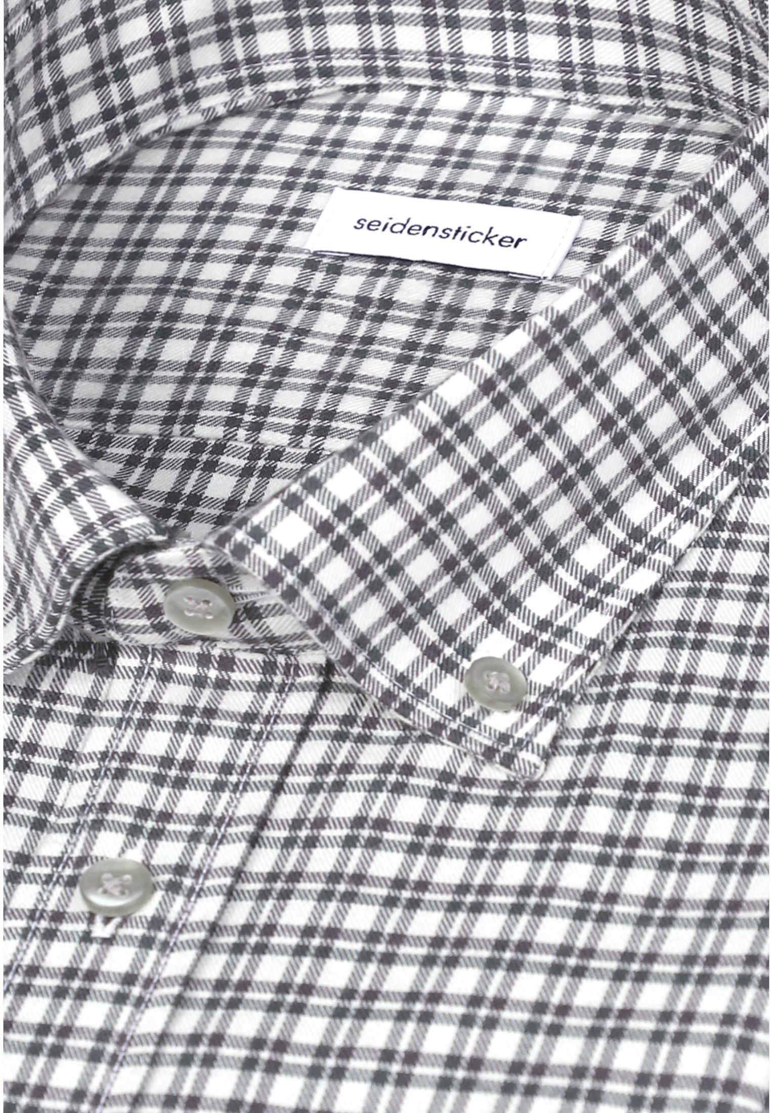 seidensticker Flanellhemd »Schwarze Rose« Slim 1/1 Button-Down-Kragen Karo