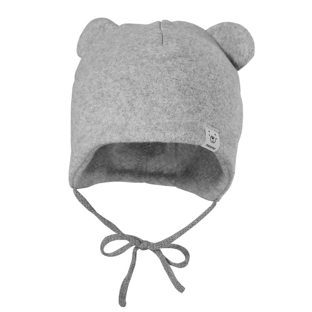 Maximo Fleecemütze mit Öhrchen in grau, Größe 37