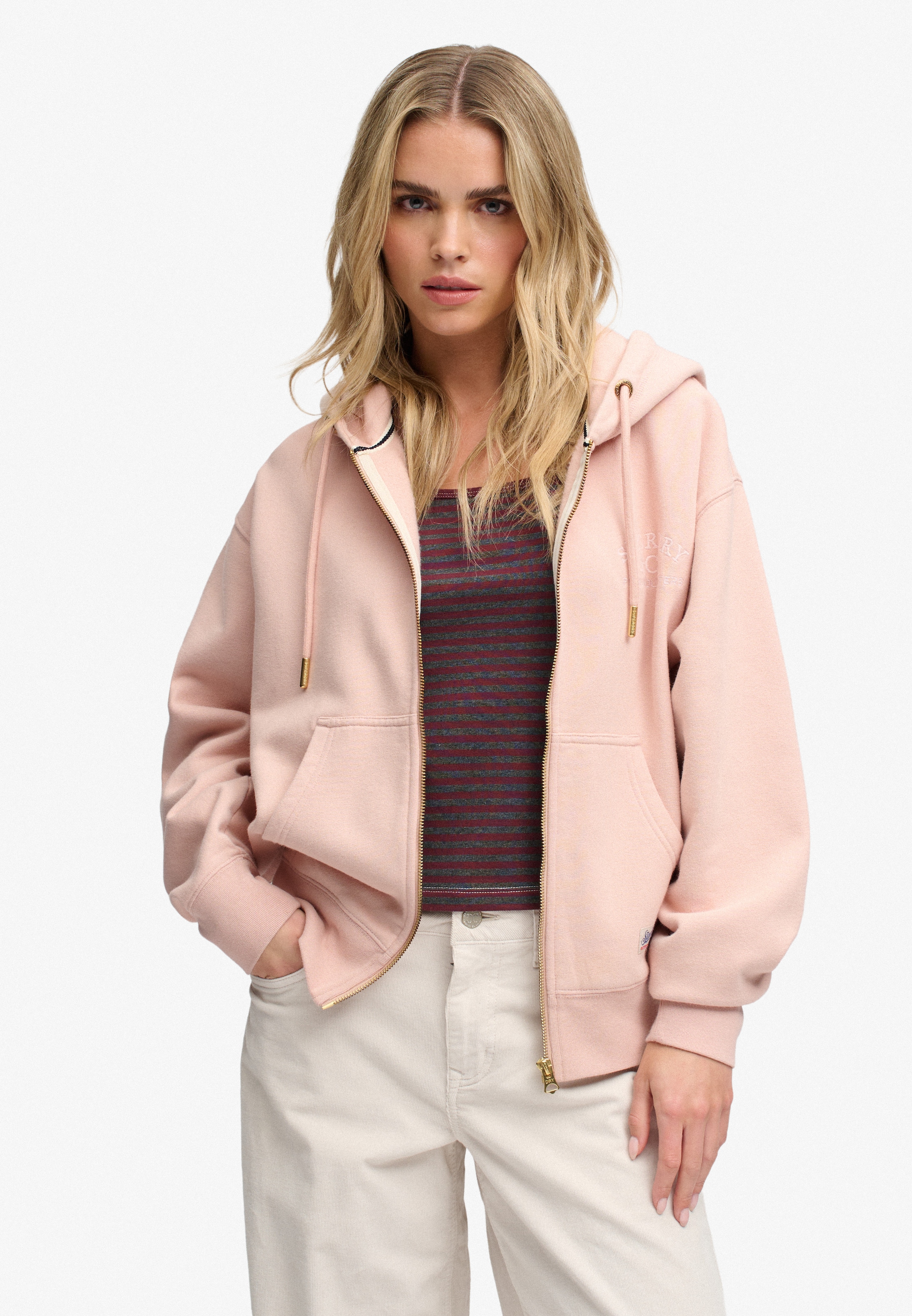 Superdry Kapuzensweatjacke »LUXE CASUAL ZIPHOOD« Baumwollmischung, relaxed fit