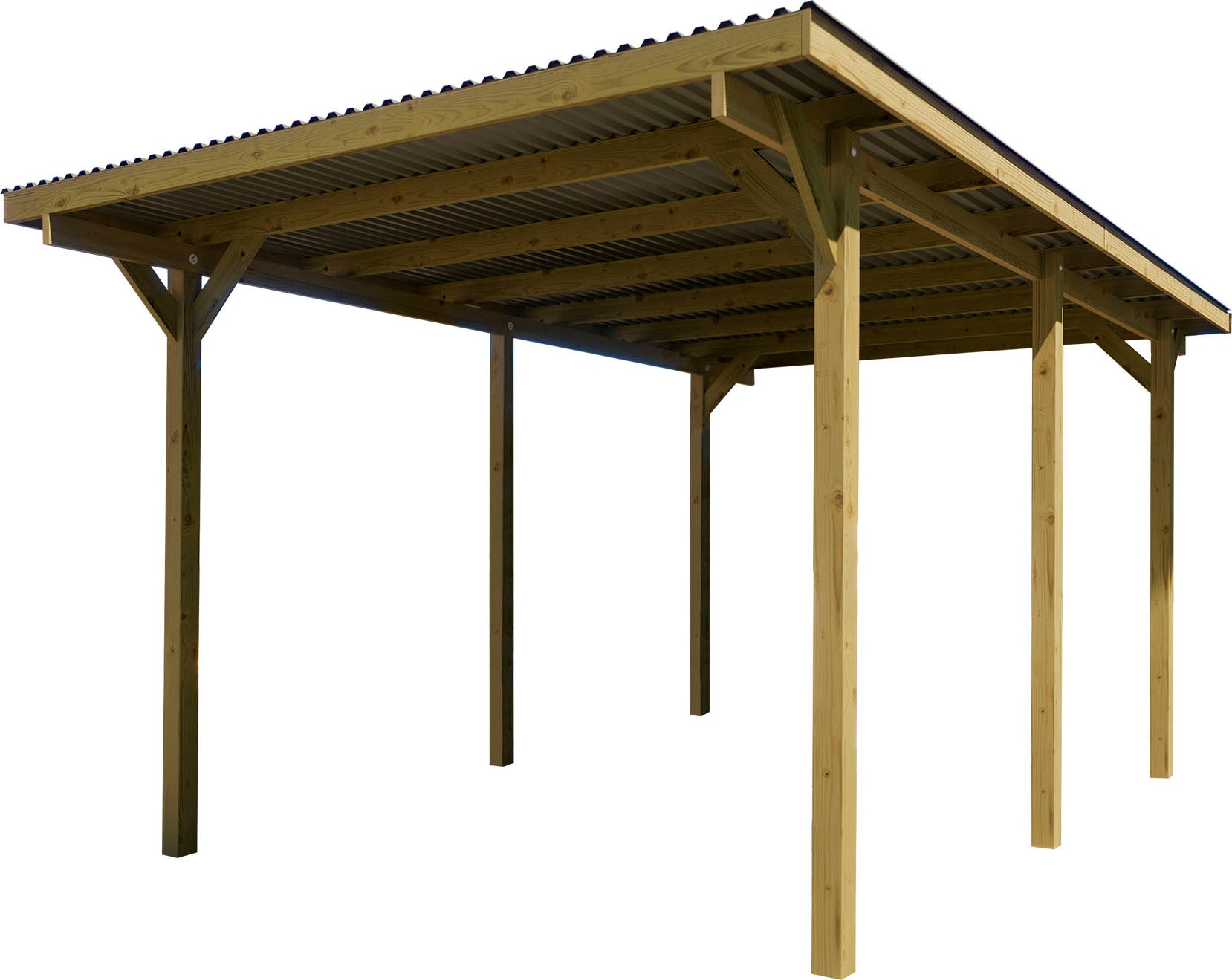 Weka Einzelcarport »606 Gr.1« Holz 250 cm braun in braun, Größe B/H/T: 225 cm x