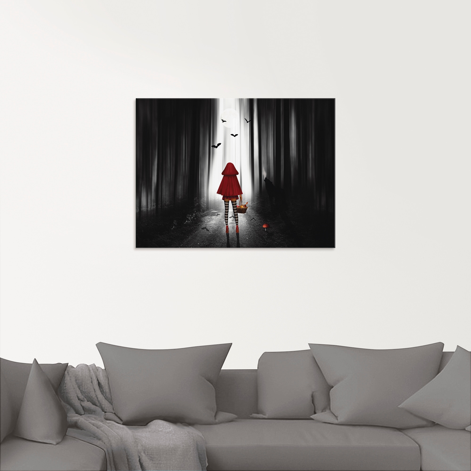 Artland Glasbild »Das Rotkäppchen auf High Heels«, Dark Fantasy, (1 St.), in verschiedenen Größen