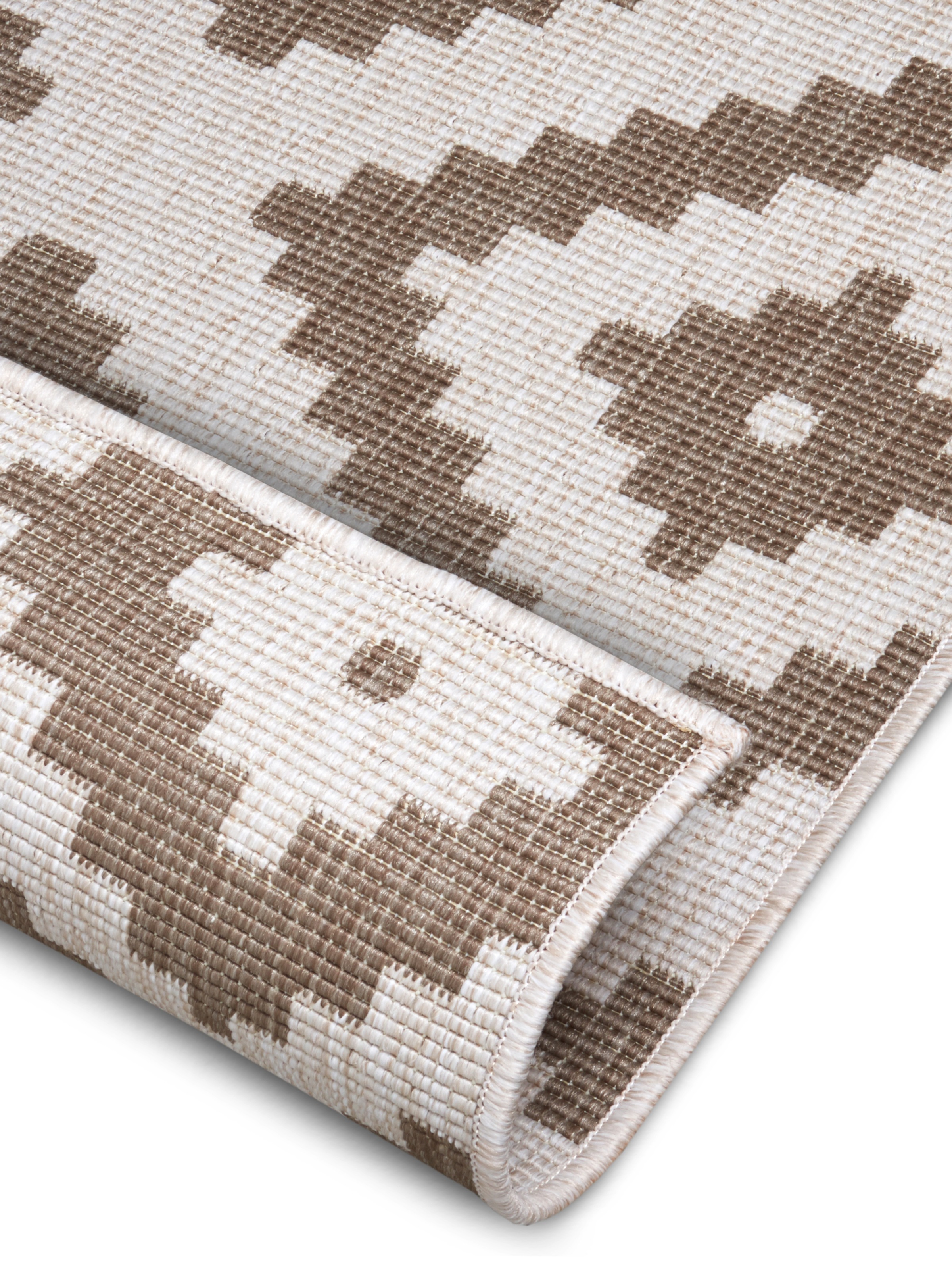 NORTHRUGS Teppich »Malta Wendeteppich«, rechteckig, 5 mm Höhe, In-& Outdoor, Wetterfest, Balkon, Terrasse, Raute, Läufer, Wohnzimmer