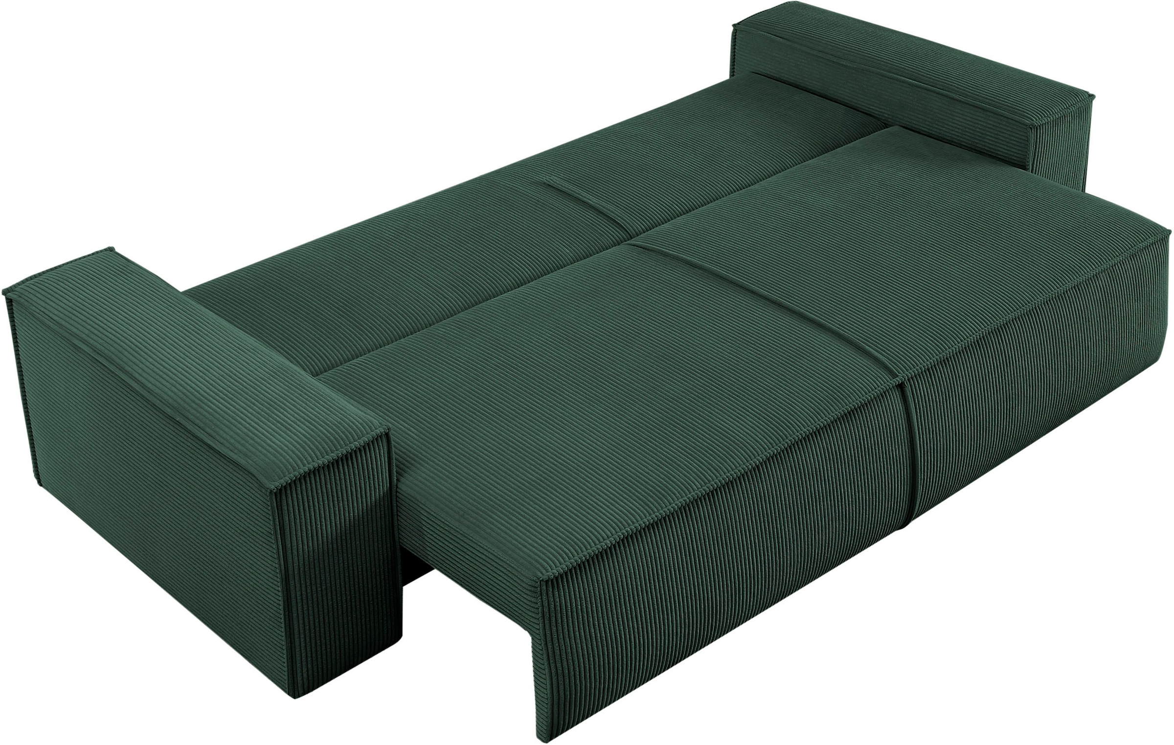 Home affaire 3-Sitzer »SHERWOOD Schlafsofa (257cm) Cord, Samtvelours, Vintage-Lederoptik«, Schlaffunktion mit Bettkasten (ca. 136/200cm)