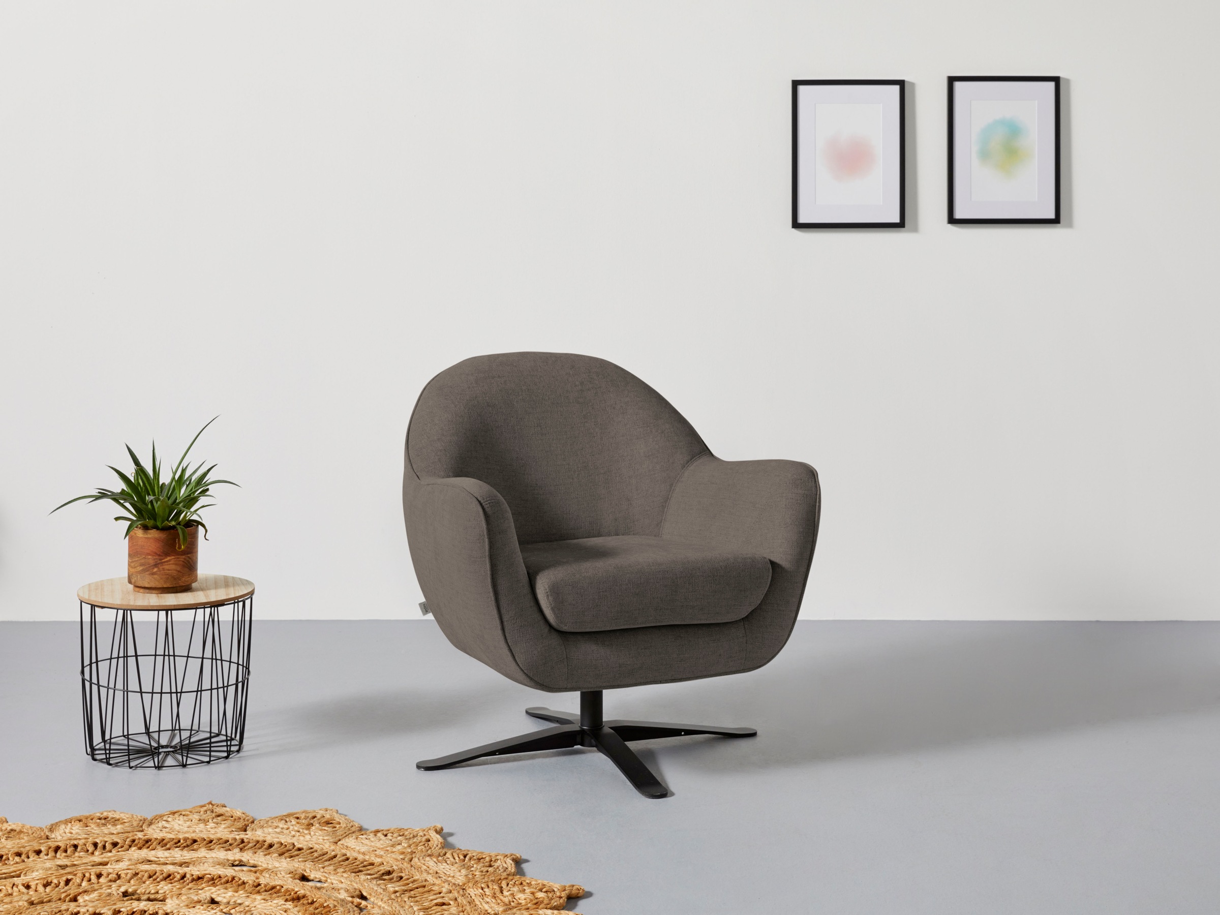 andas Drehsessel »Stavre, Loungesessel«, in moderner Optik, mit elegantem Drehfuß