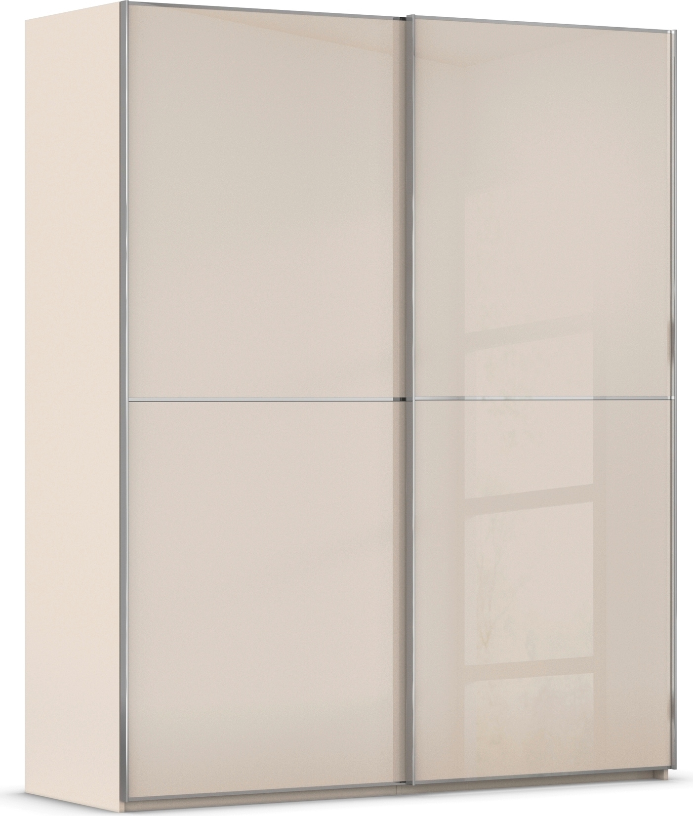 rauch Schwebetürenschrank »Kleiderschrank Schrank Garderobe Schlafzimmerschrank SCALE-DUO« edle zweigeteilte Türen Glas-Front mit 3 Zierleisten MADE IN GERMANY