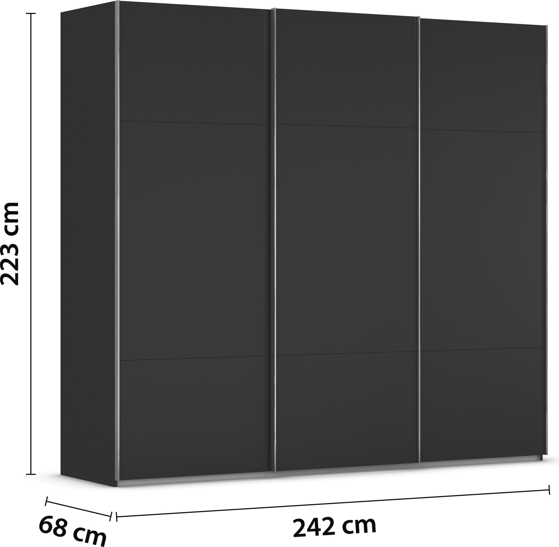 rauch Schwebetürenschrank »Kleiderschrank Schrank Garderobe Schlafzimmerschrank CONTIDO«, (in 3 verschiedenen Ausstattungen BASIC/CLASSIC/PREMIUM), aus hochwertigem Material in 6 Breiten 2 Griff-Farben MADE IN GERMANY