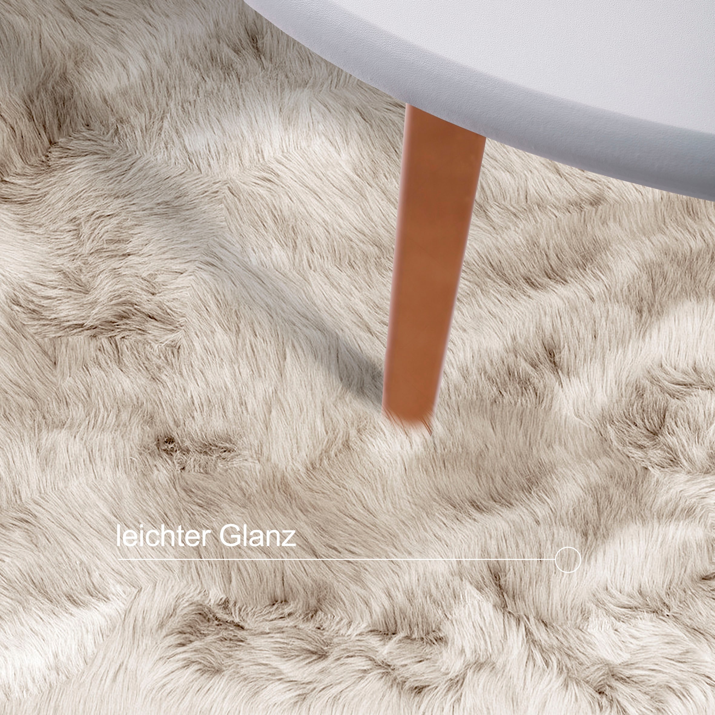 my home Hochflor-Teppich »Valeria Fellteppich kuschelig«, rund, 60 mm Höhe, Kunstfell, weiche Teppiche, Wohnzimmer, Schlafzimmer, Esszimmer