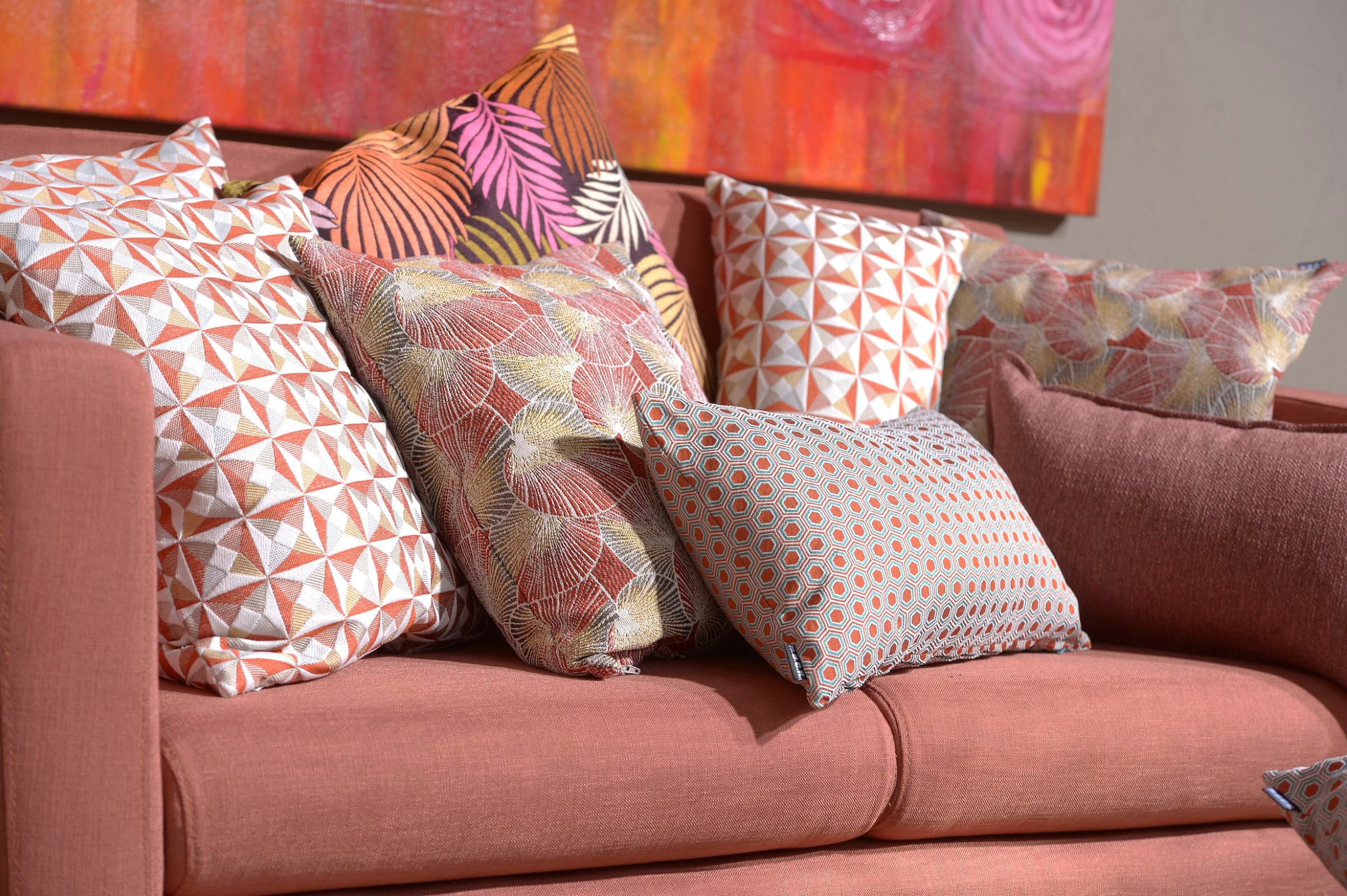 H.O.C.K. Dekokissen »Kappi« mit Sechseck-Motiv, Kissenhülle mit Füllung, 1 Stück