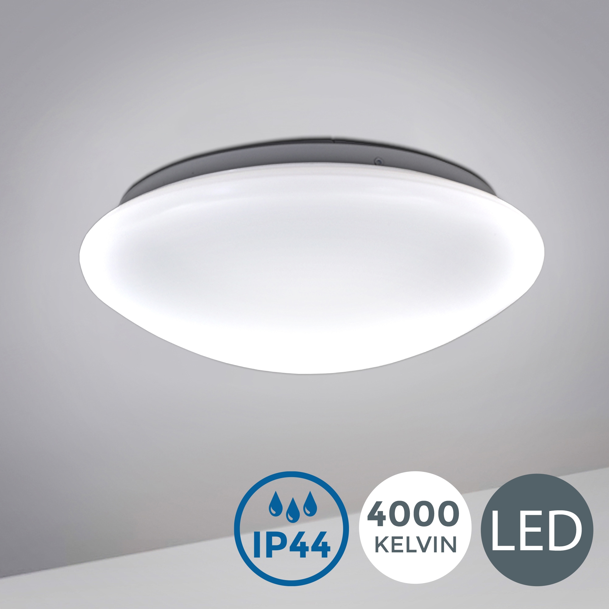 B.K.Licht LED Deckenleuchte, 1 Küche Bad Badezimmer LED Deckenstrahler IP44 OTTO Design Deckenlampe Flur flammig-flammig, bei