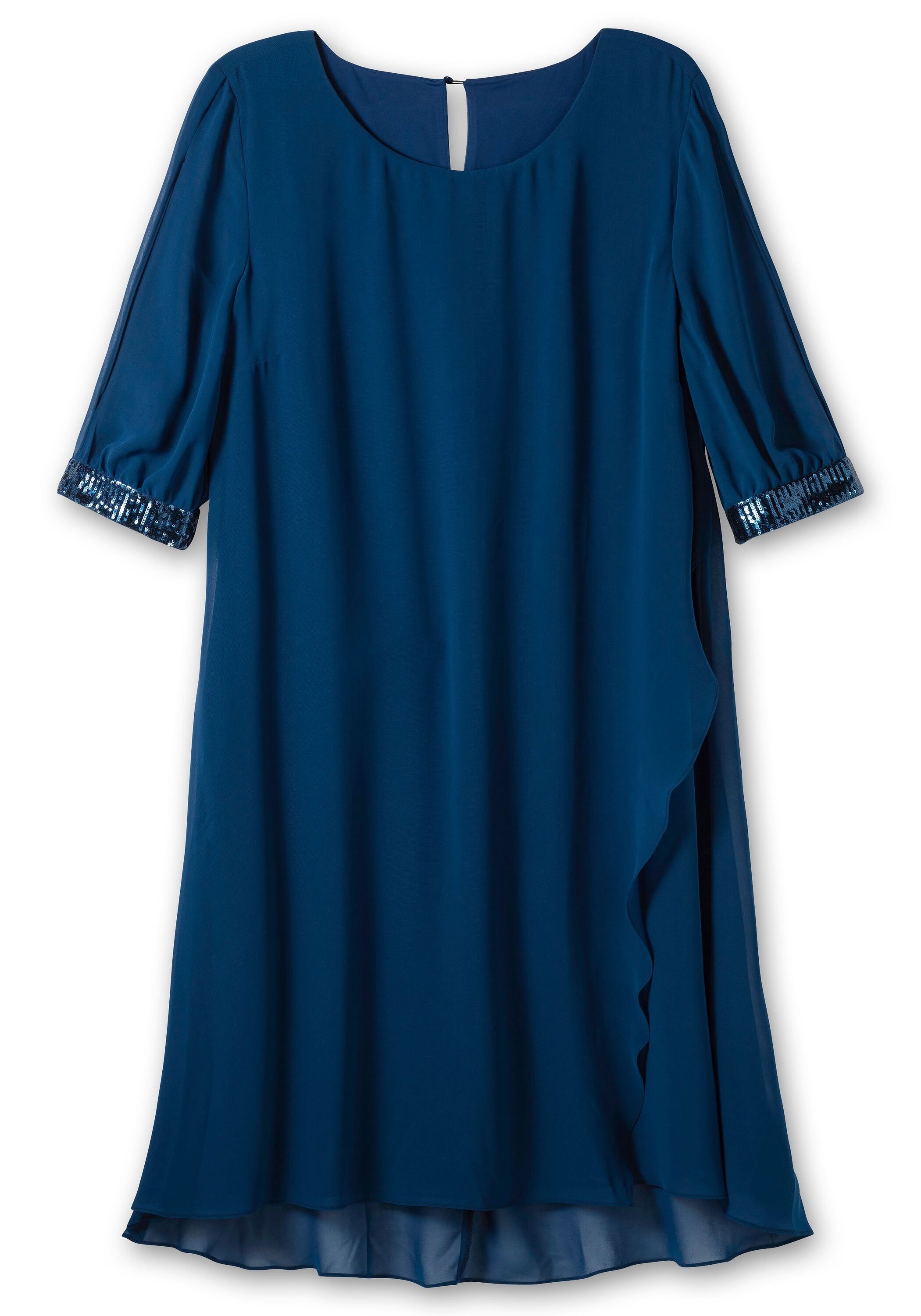 Sheego Abendkleid »Abendkleid aus Georgette, mit geschlitztem Ärmel«, aus Georgette, mit geschlitztem Ärmel
