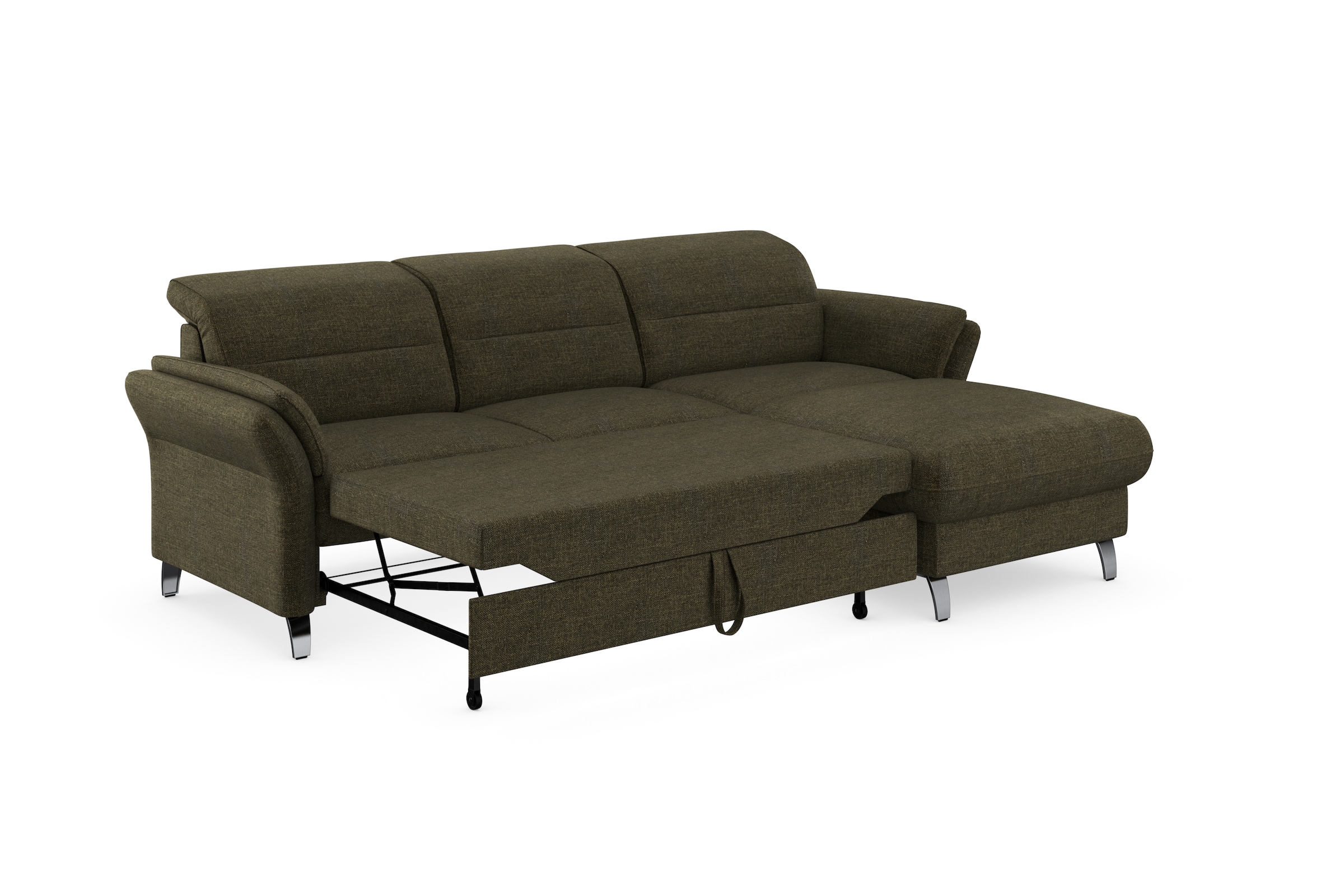 sit&more Ecksofa »Grenoble L-Form mit Federkern«, wahlweise mit Bettfunktion, Bettkasten, Arm- und Kopfteilverstellung