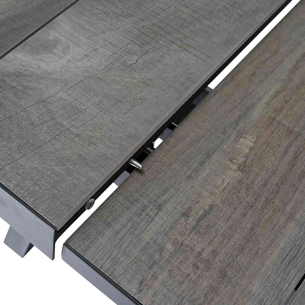 Siena Garden Garten-Essgruppe »Corido«, (5 tlg., 4 Sessel: 76x62x109 cm, Tisch Sincro: 200/260x100x77 cm), Aluminium, Keramik, verstellbar, ausziehbar, Inkl. Auflagen