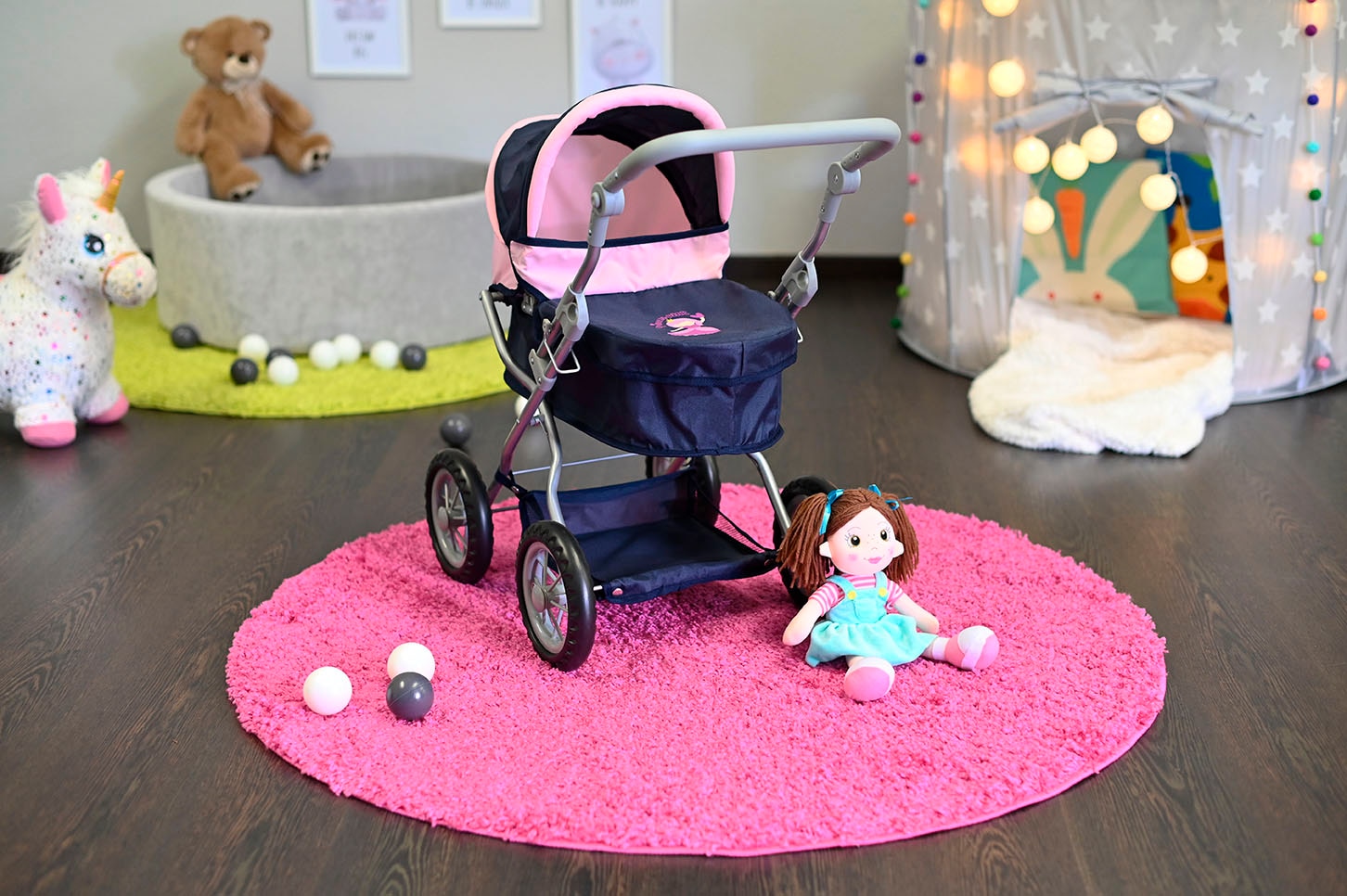 Knorrtoys® Puppenwagen »First - princess blue«