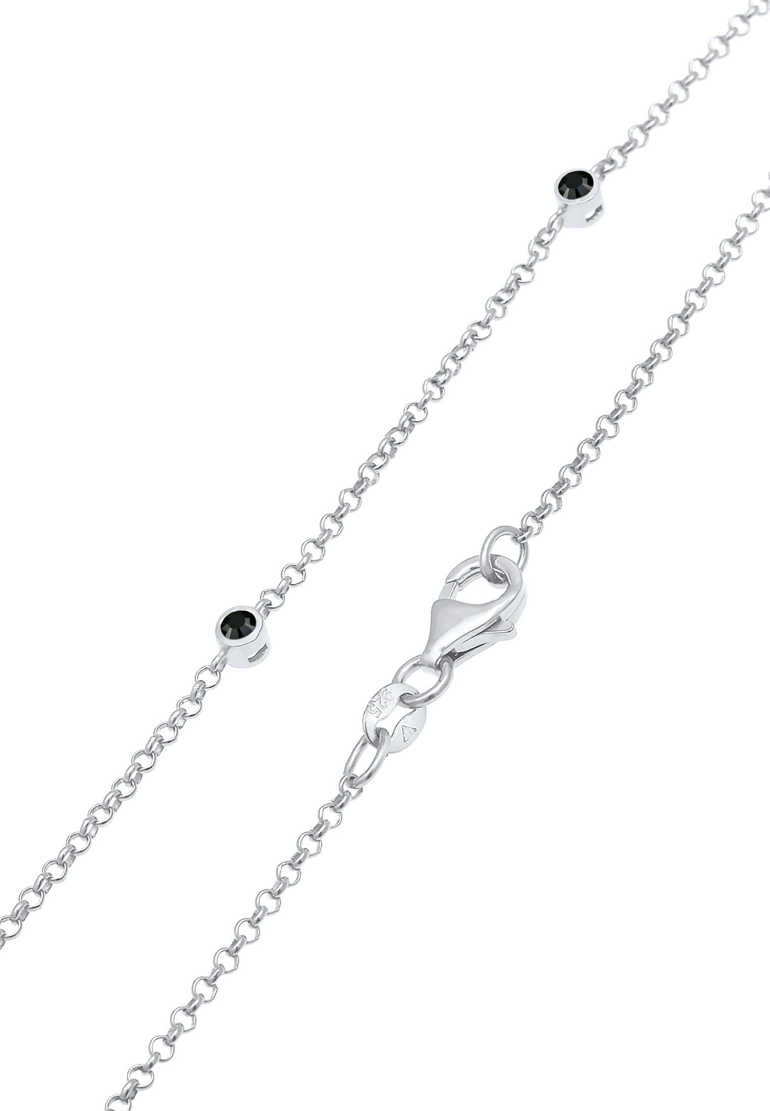 Elli Silberkette »Halskette Solitär Glamouröse Kristalle 925 Silber«