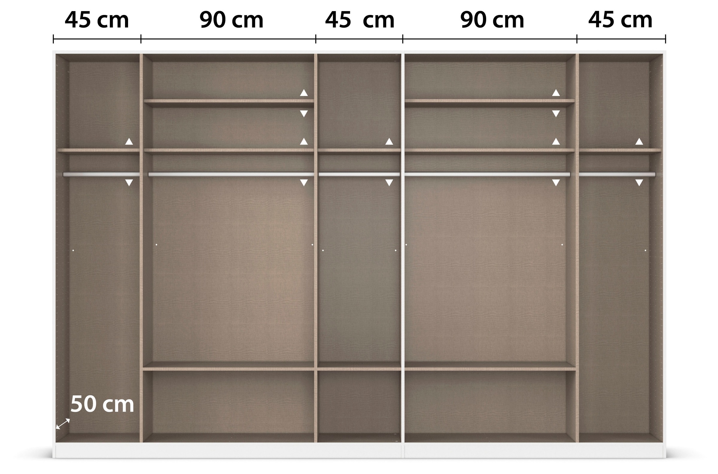 rauch Kleiderschrank »Schrank Garderobe Ankleide GAMMA Breiten 91/136/181/226/271/315/360 cm« in 3 Ausstattungen BASIC/CLASSIC/PREMIUM (inkl. SOFT-CLOSE-Funktion),  verschiedene Griff-Varianten, mit Spiegel TOPSELLER MADE IN GERMANY