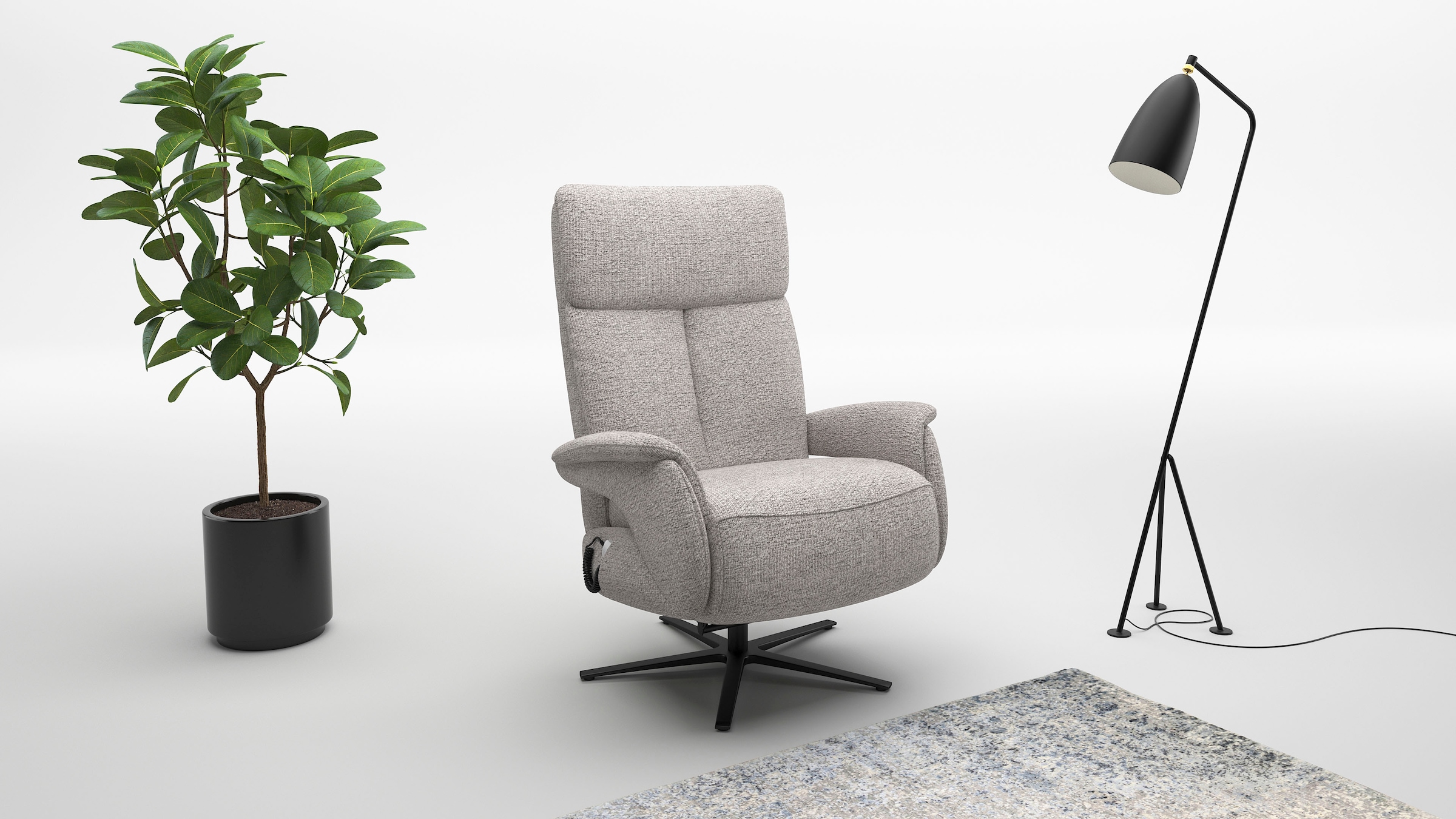 sit&more TV-Sessel »Triple Seven mit Kopfteilver, Drehfunktion, Herz-Waage & Relaxfunktion« Ergonomie XL: elektr. Fußstütze & Rückenlehne, Akku