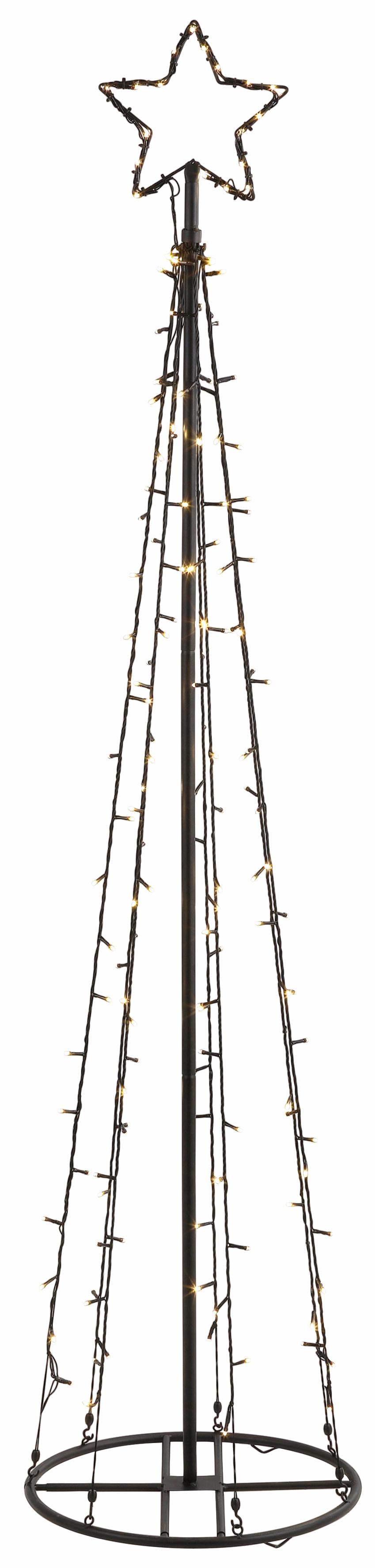 Bonetti LED Baum »Weihnachtsdeko« Warmweiß inkl. IP44 Netzadapter in schwarz, Größe Ø 40 cm Höhe: 180 cm