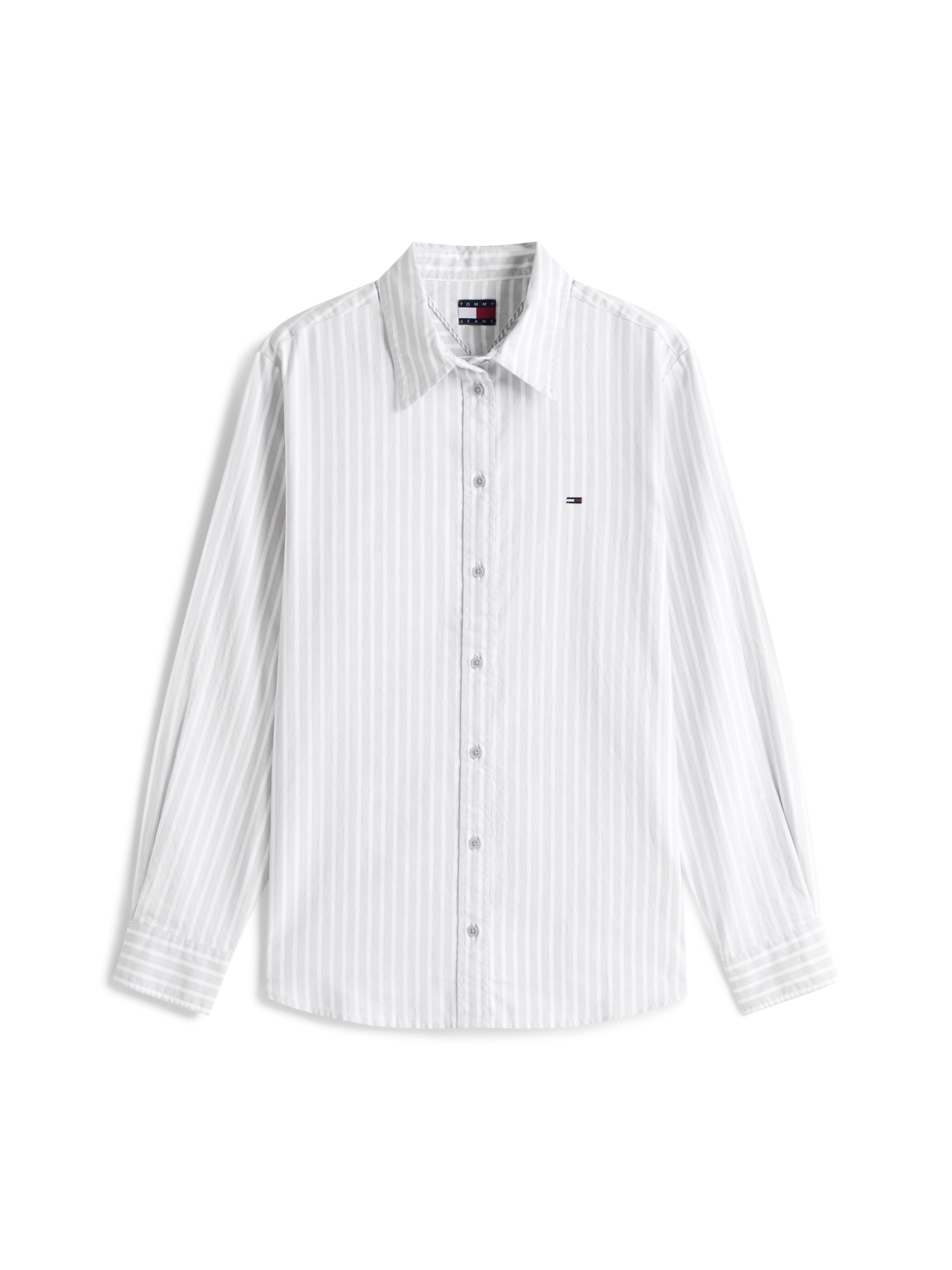 Tommy Jeans Hemdbluse »TJW REG OXFORD SHIRT« mit Logostickerei, abgerundeter Saum