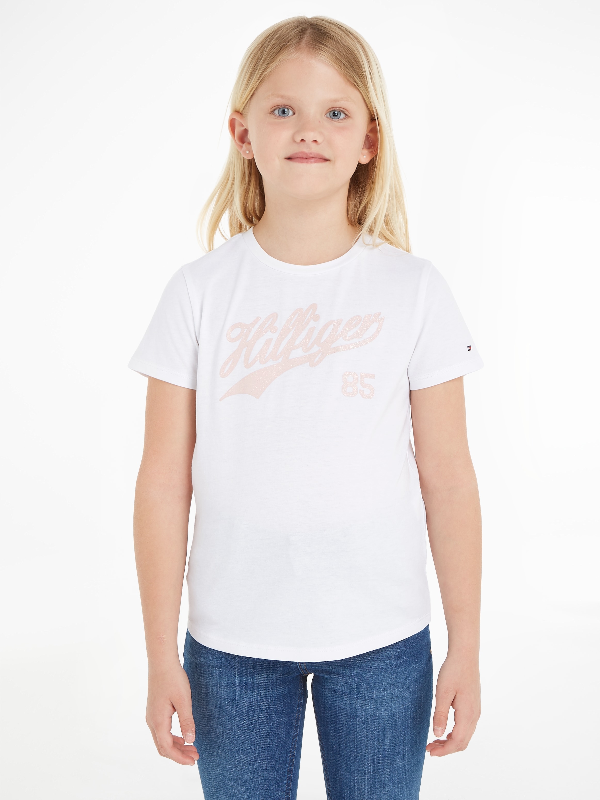 T-Shirt »HILFIGER SCRIPT TEE S/S«, mit Hilfiger Logo-Print