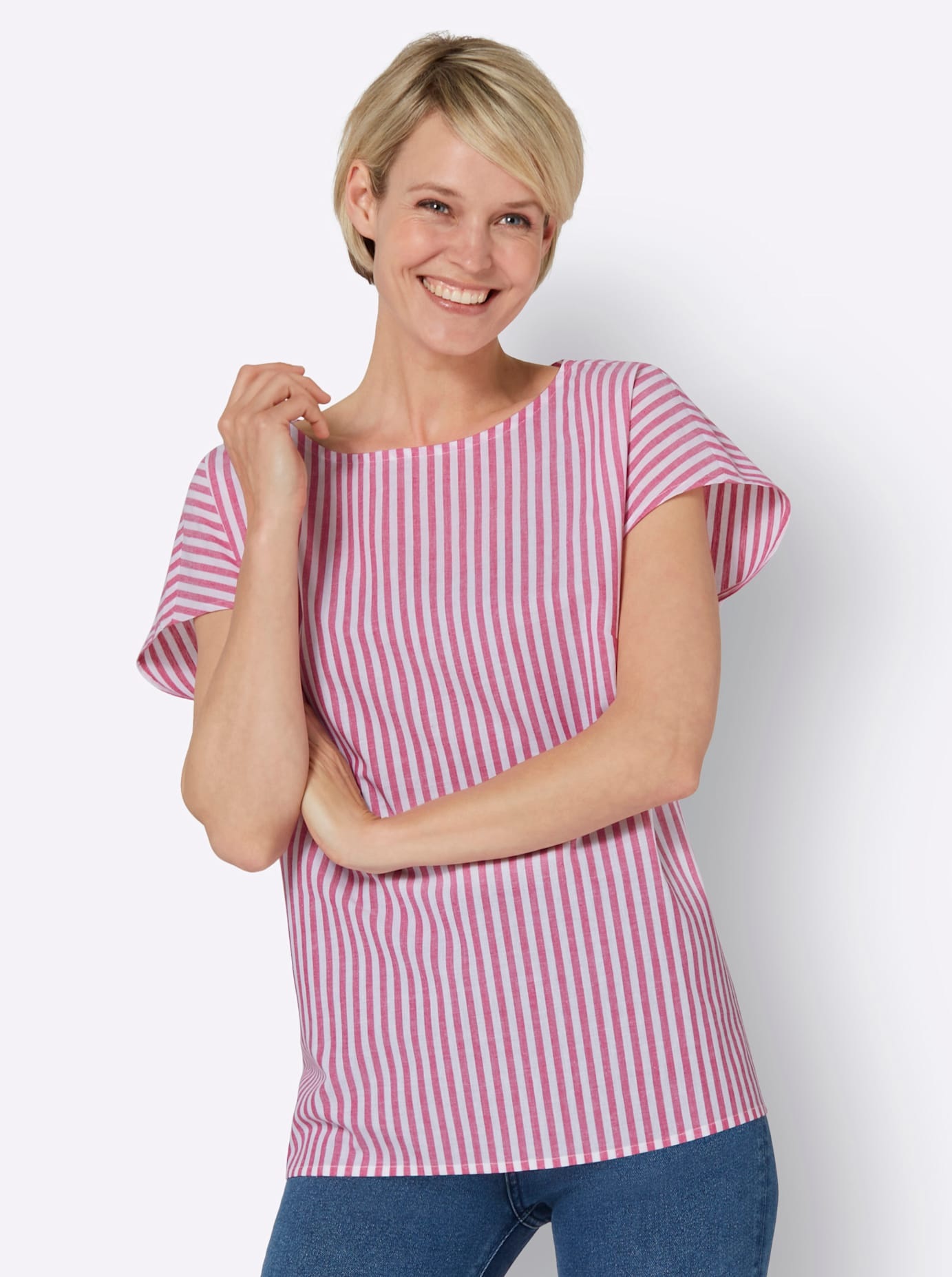 Classic Basics Damen Schlupfbluse in pink, Größe 40