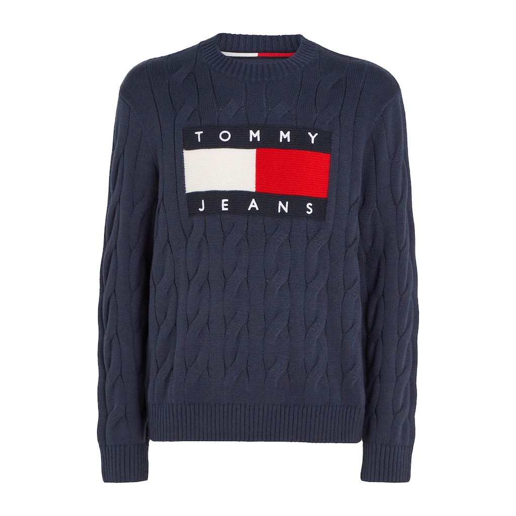 Tommy Jeans Strickpullover »TJM RLX FLAG CABLE KNIT SWEATER«