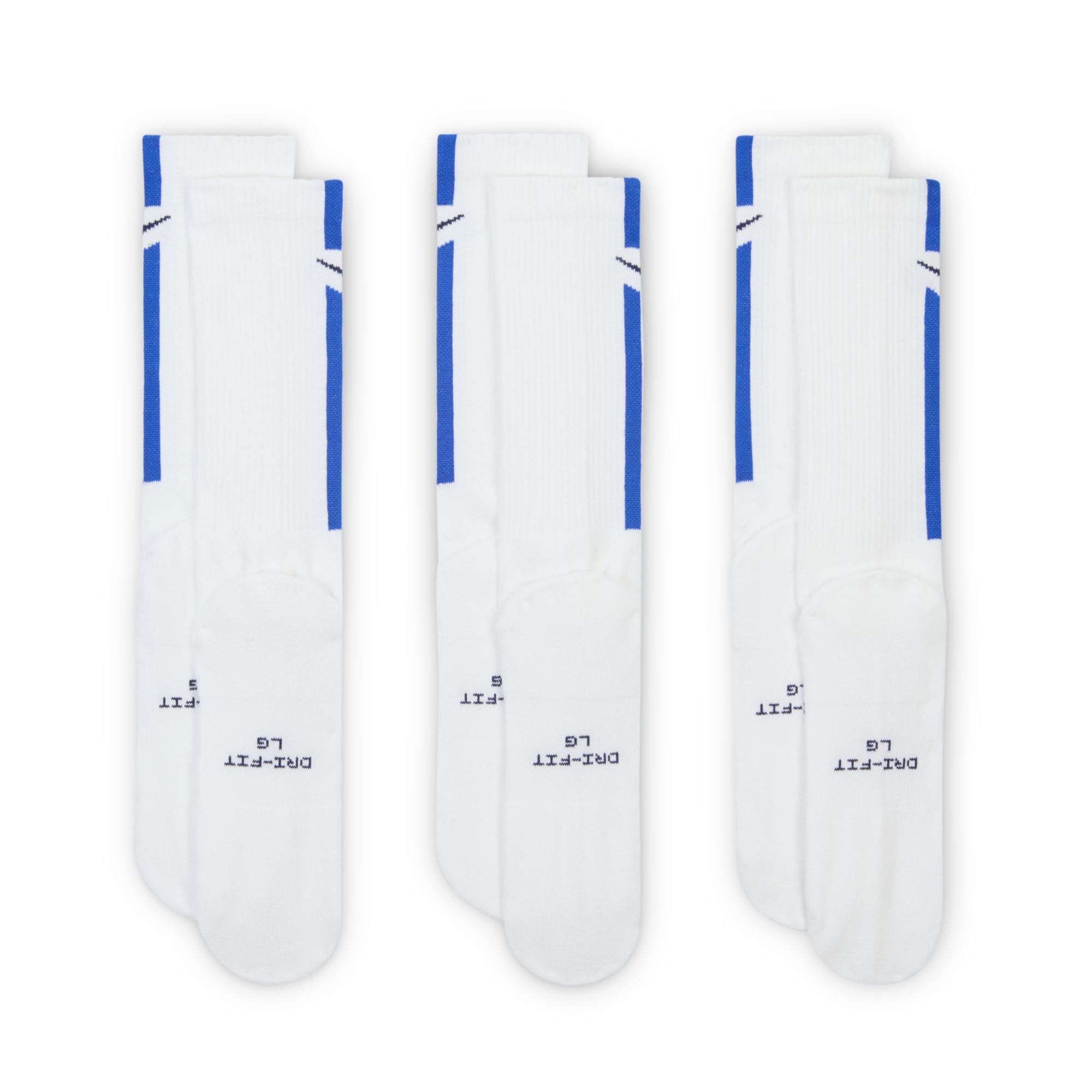 Nike Sportsocken »U NK ED ELVD CRW 3P STRIPE 144« 3er-Set, aus Baumwolle, Polyester und Elasthan, neutraler Schnitt