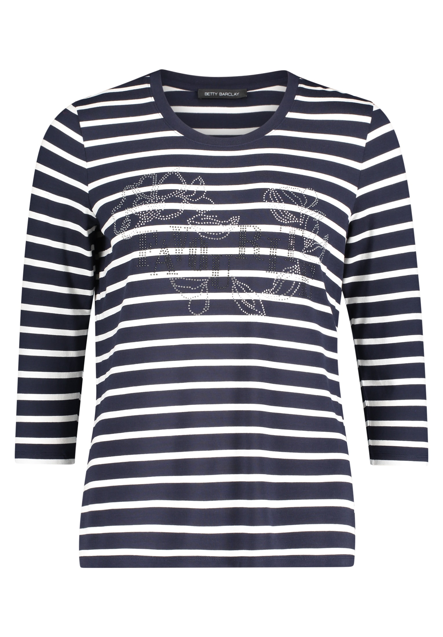 Betty Barclay 3/4-Arm-Shirt »Ringelshirt mit Schmucksteinen«