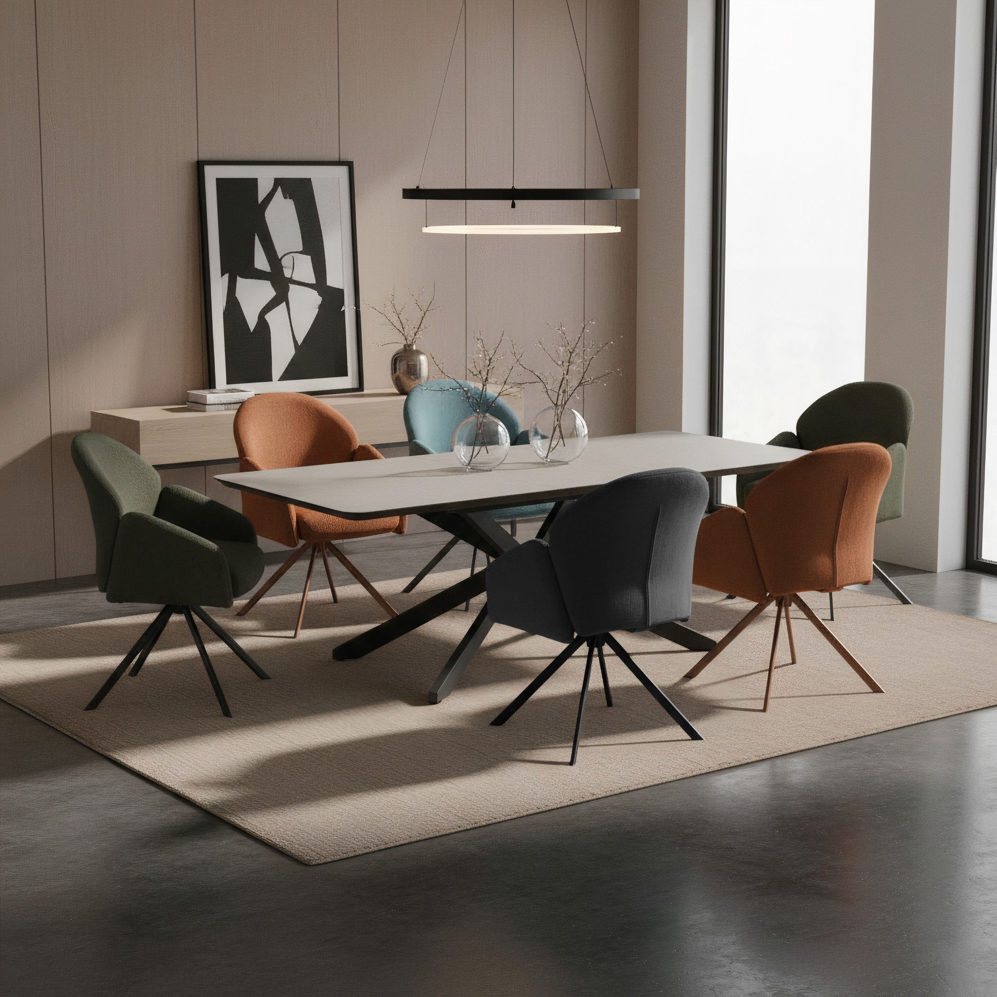 HELA Armlehnstuhl »HOLLY« (Set) 1 Stk.360° drehbar, Armlehnen, Gestell angepasst, Swing Back Komfortrücken