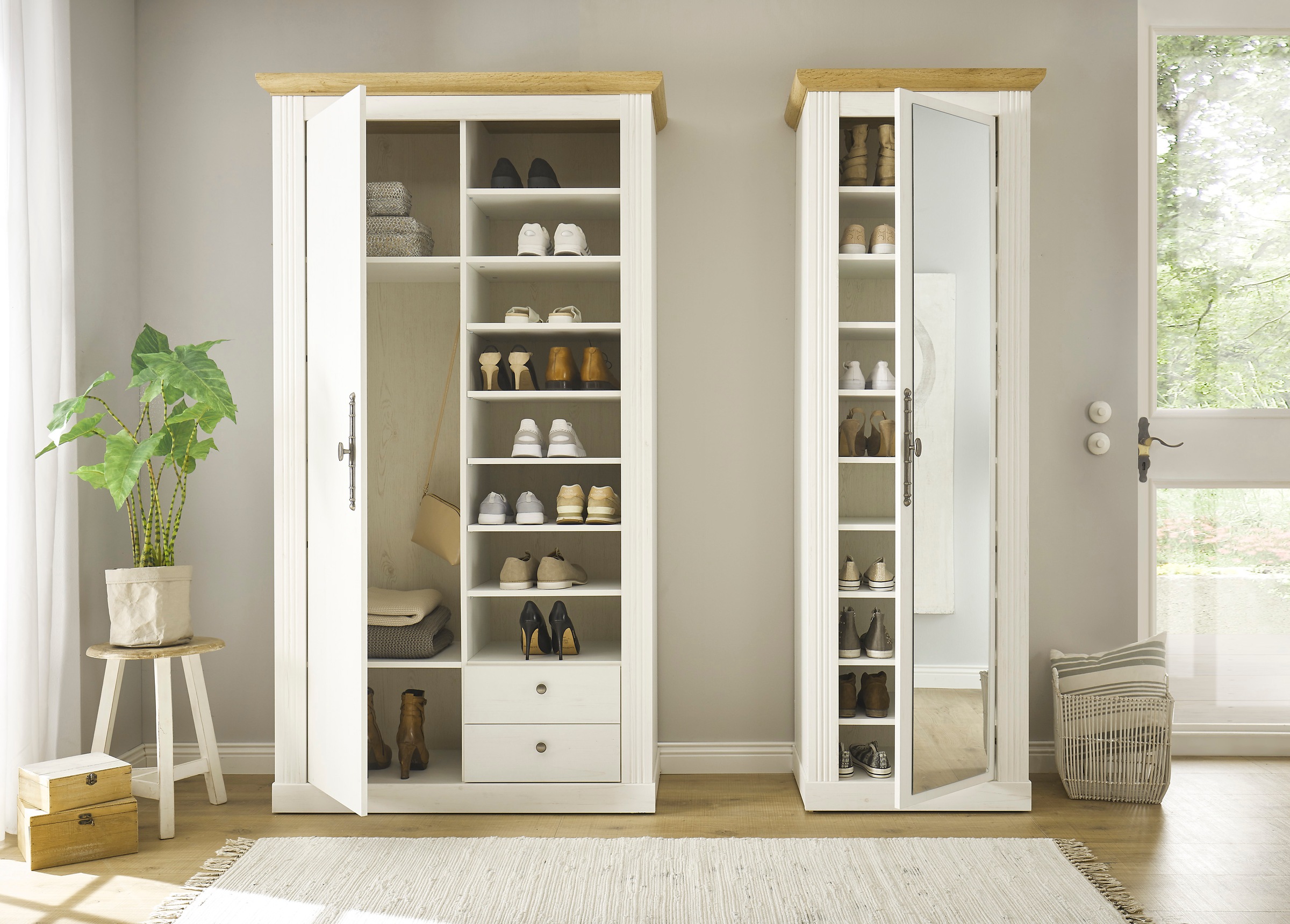 Home affaire Garderobenschrank »WESTMINSTER TOPSELLER!«, (Breite ca. 108 cm), im romantischen Landhausstil