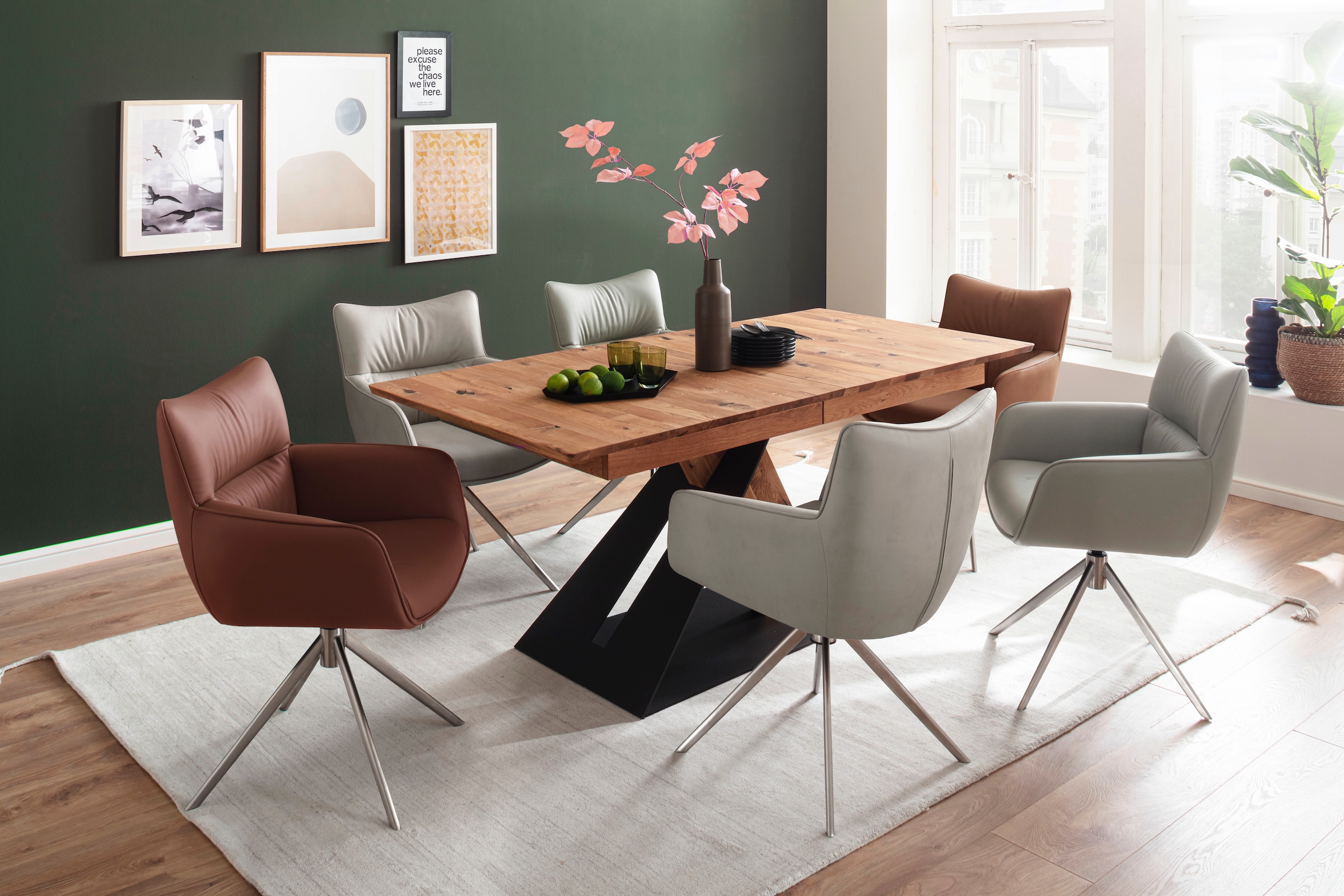 MCA furniture 4-Fußstuhl »LIMONE«, (Set), 2 St., (Set, 2 Stck), 360° drehbar, Belastbarkeit 120 kg, Sitzhöhe ca. 49 cm