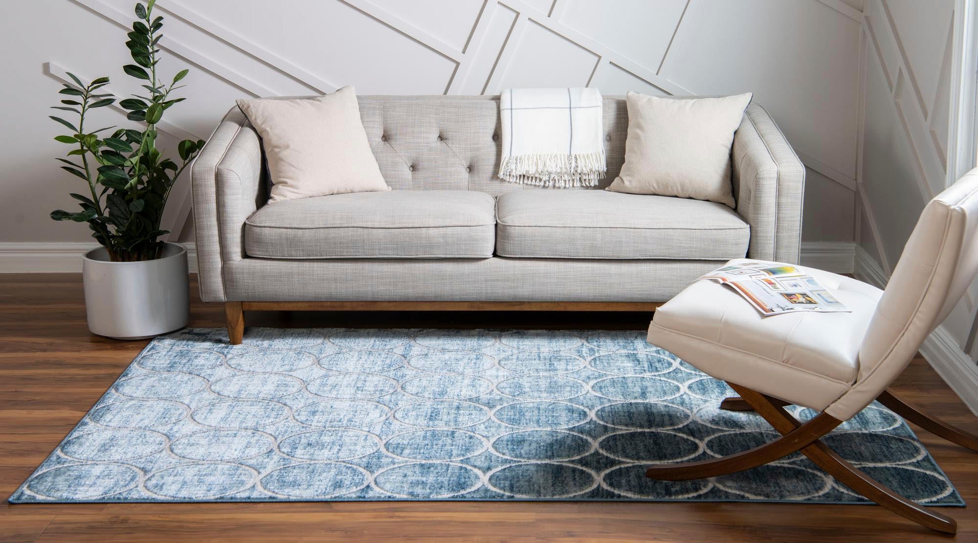 Myflair Möbel & Accessoires Teppich »Titan Trellis, LAGERRÄUMUNG« rechteckig 13 mm Höhe Kurzflor, gewebt, modernes Design, Motiv Kreise