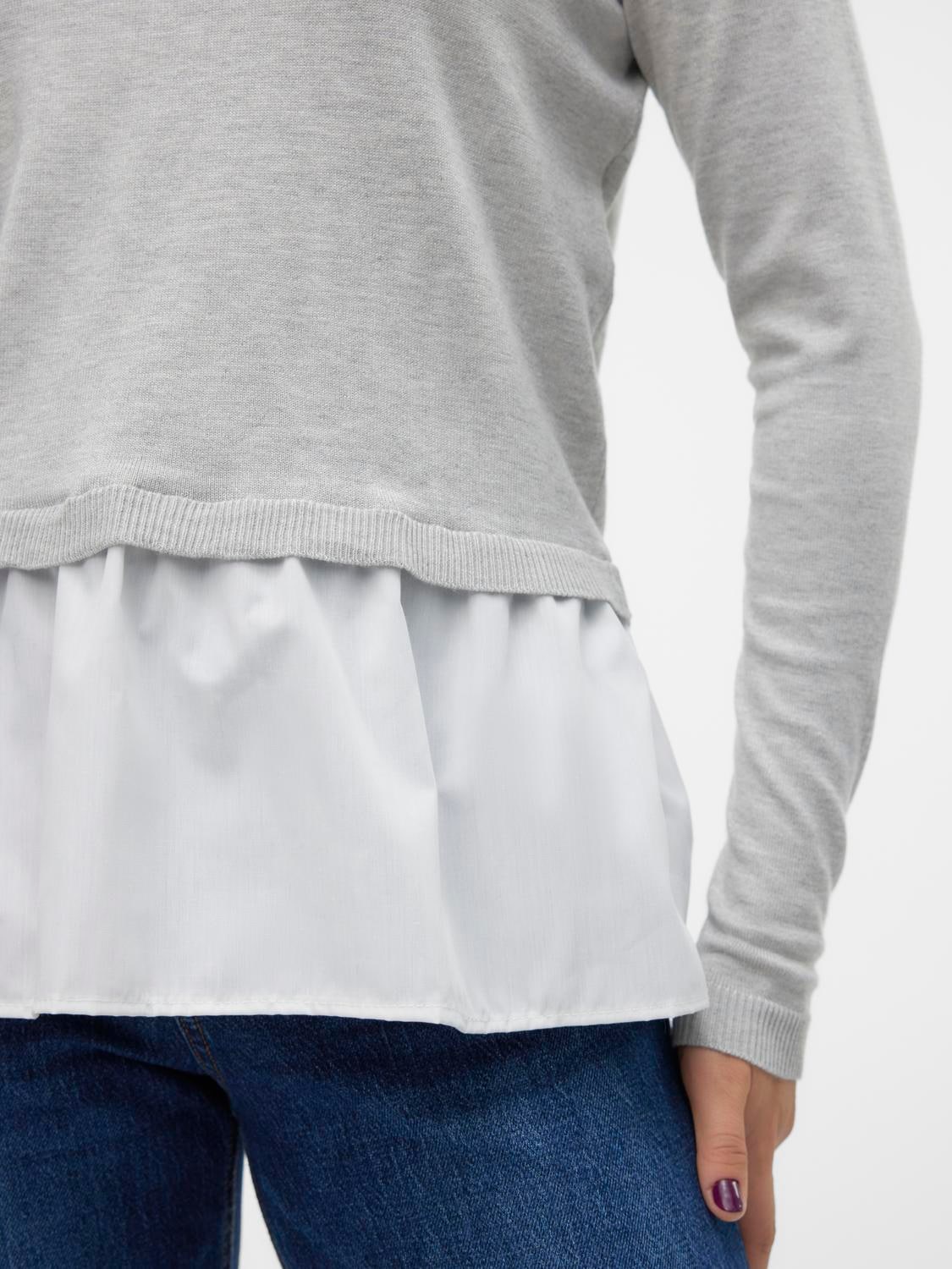 Vero Moda Rundhalspullover »VMJOSE LS O-NECK WVN MIX PULLOVER GA BOO«