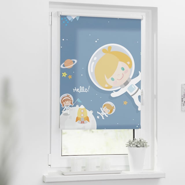 LICHTBLICK ORIGINAL Seitenzugrollo »Klemmfix Motiv Astronaut«, Lichtschutz, ohne  Bohren, freihängend, bedruckt online bestellen bei OTTO
