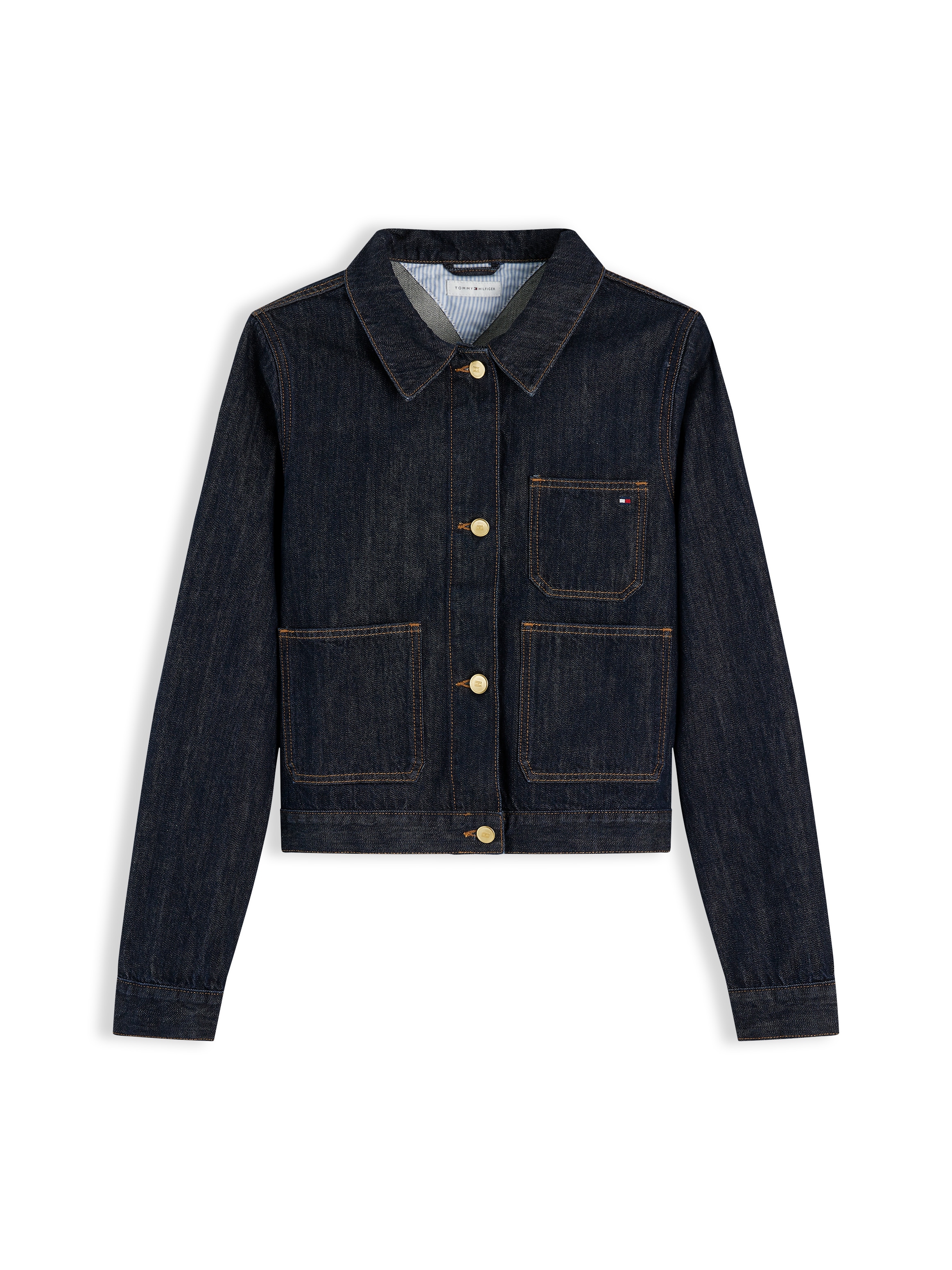 Tommy Hilfiger Jeansjacke »LADY JACKET RINSE« ohne Kapuze mit praktischen Taschen, aus Baumwolle
