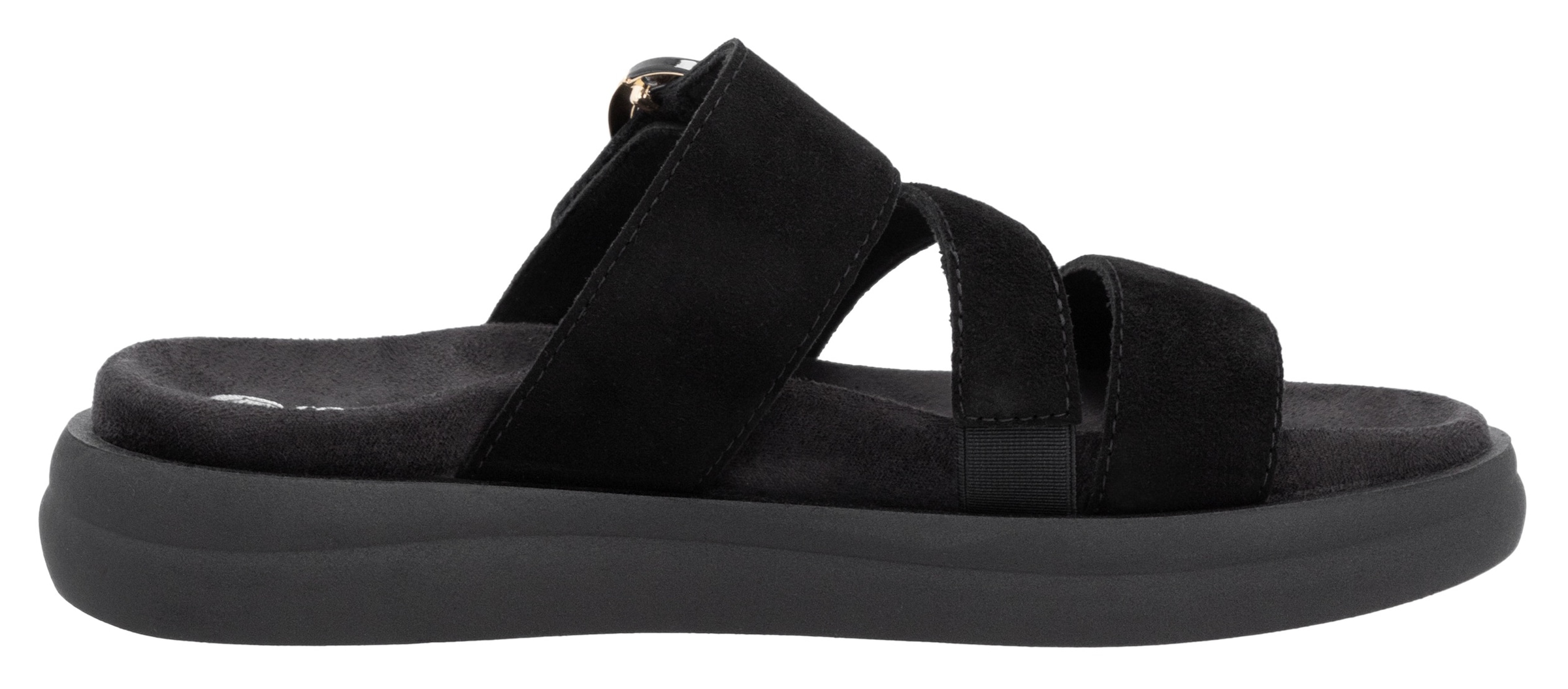 Remonte Pantolette, Sommerschuh, Schlupfschuh, Komfortschuh mit großer Zierschnalle