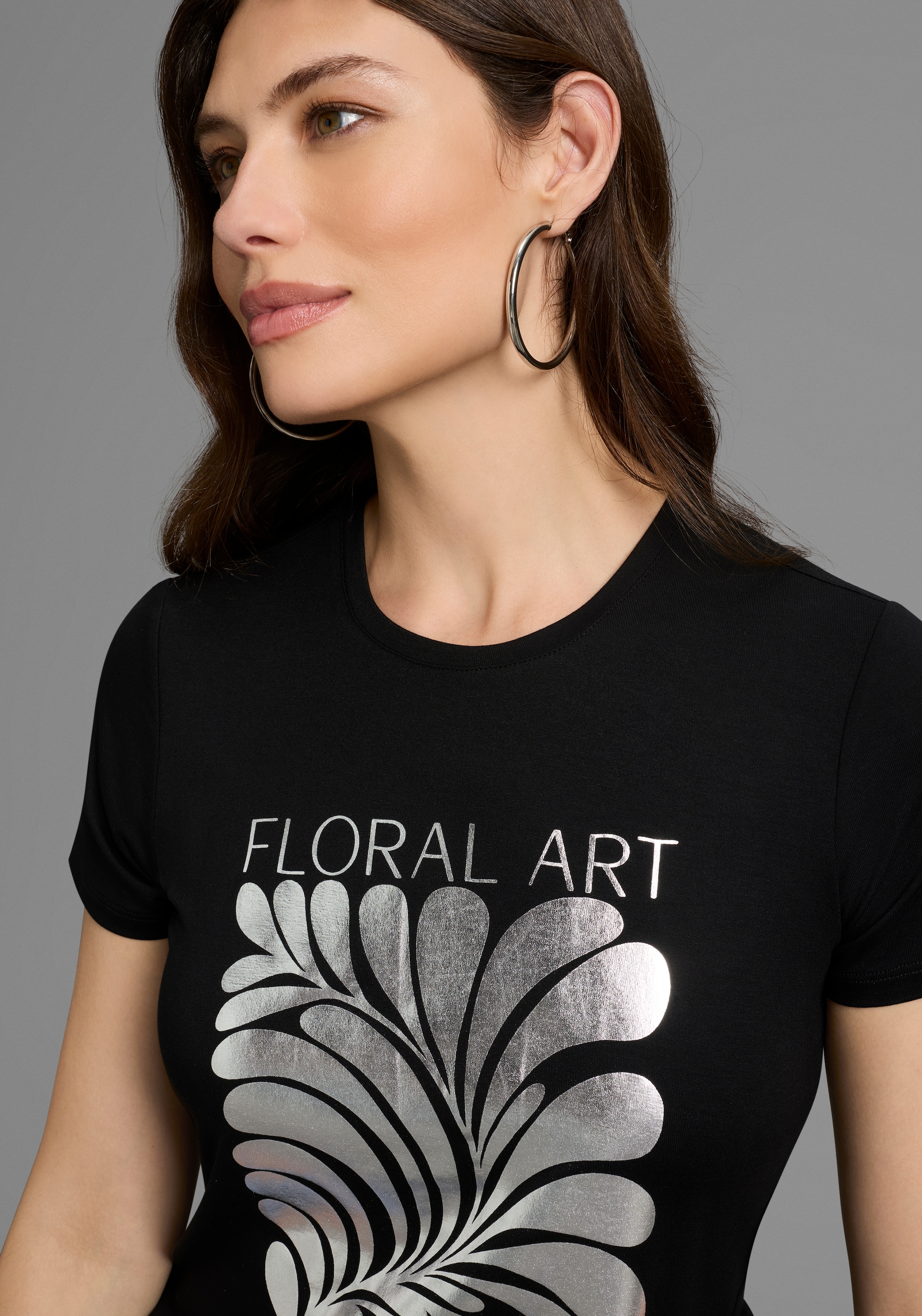 Laura Scott T-Shirt, mit Folien-Print - NEUE KOLLEKTION