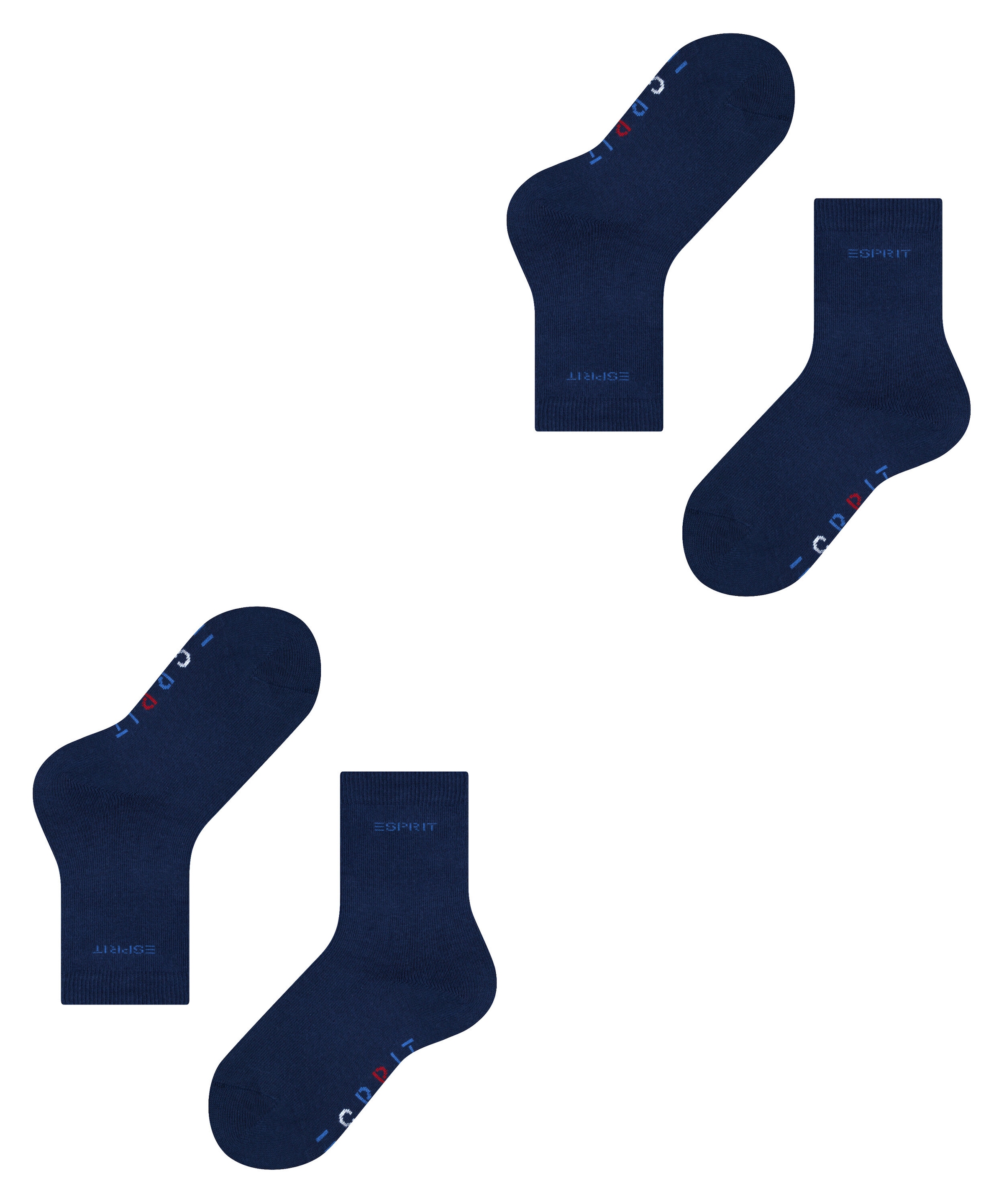 Esprit Socken »Foot Logo« 2 Paar,  kurz, verstärkt, hochwertig, uni
