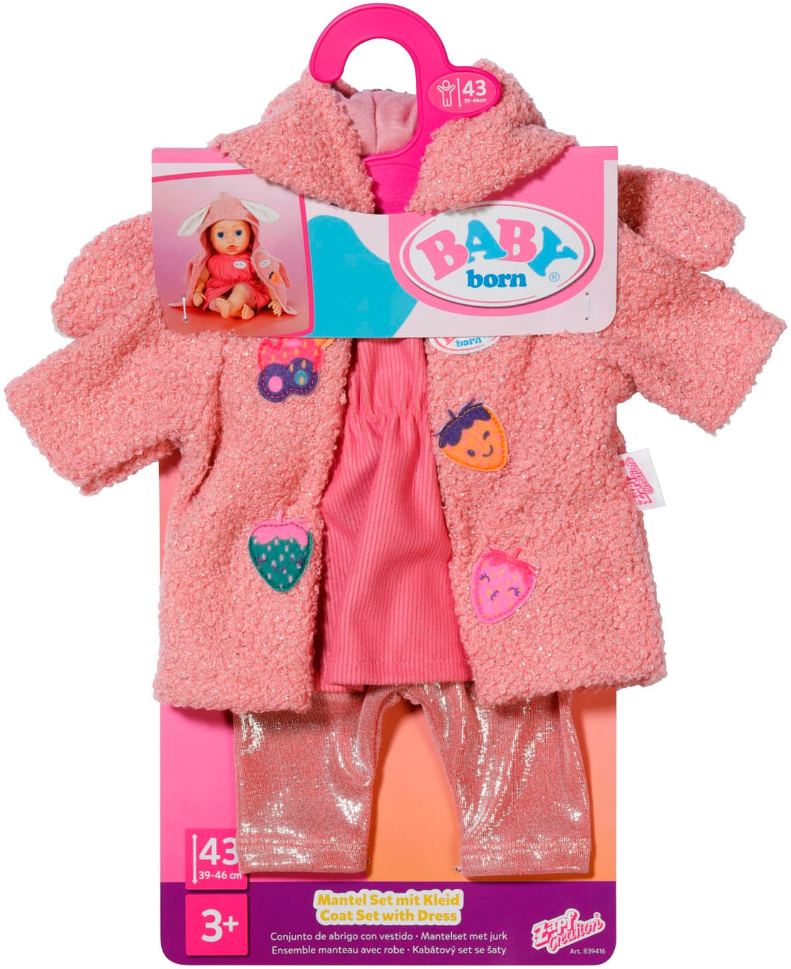 Baby Born Puppenkleidung »Mantel Set mit Kleid 43 cm«, (Set)