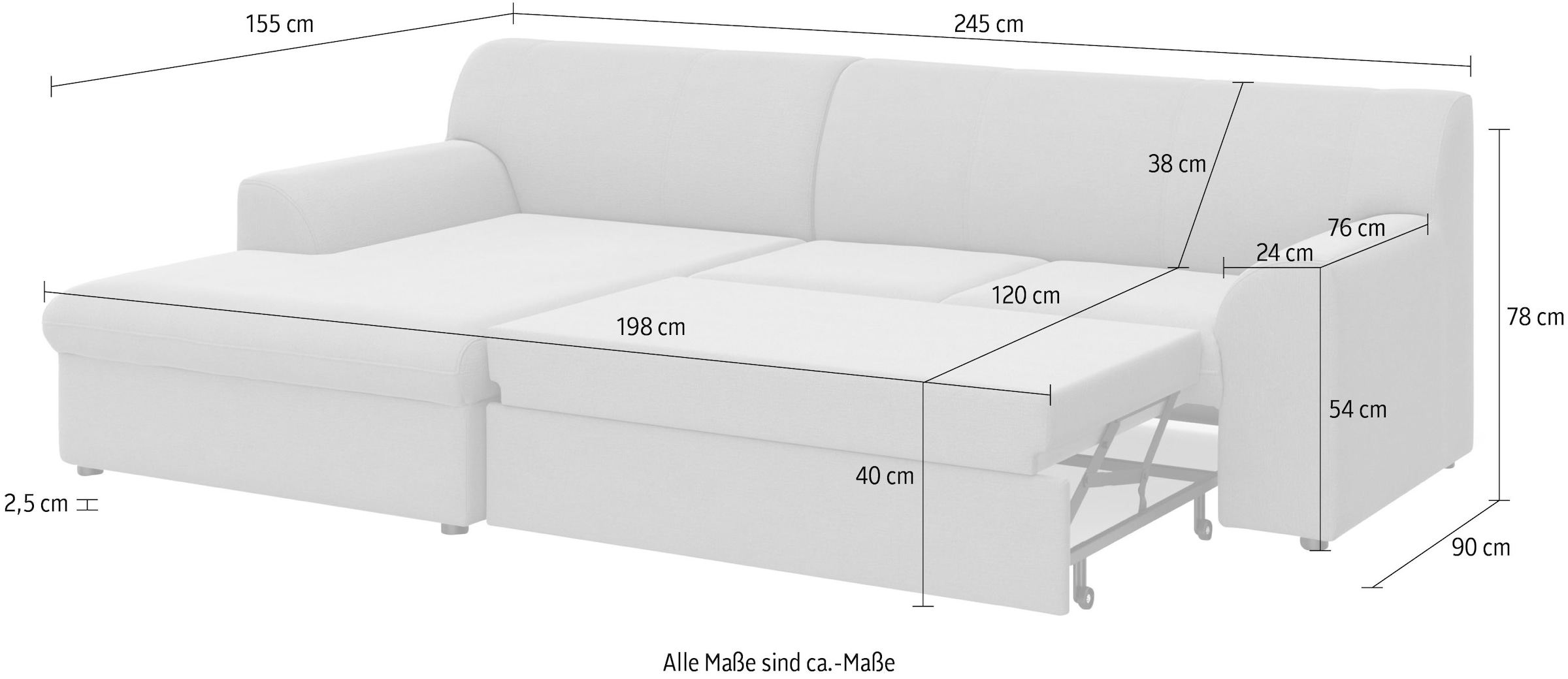 DOMO collection Ecksofa »Topper L-Form«, mit Recamiere, wahlweise mit Schlaffunktion