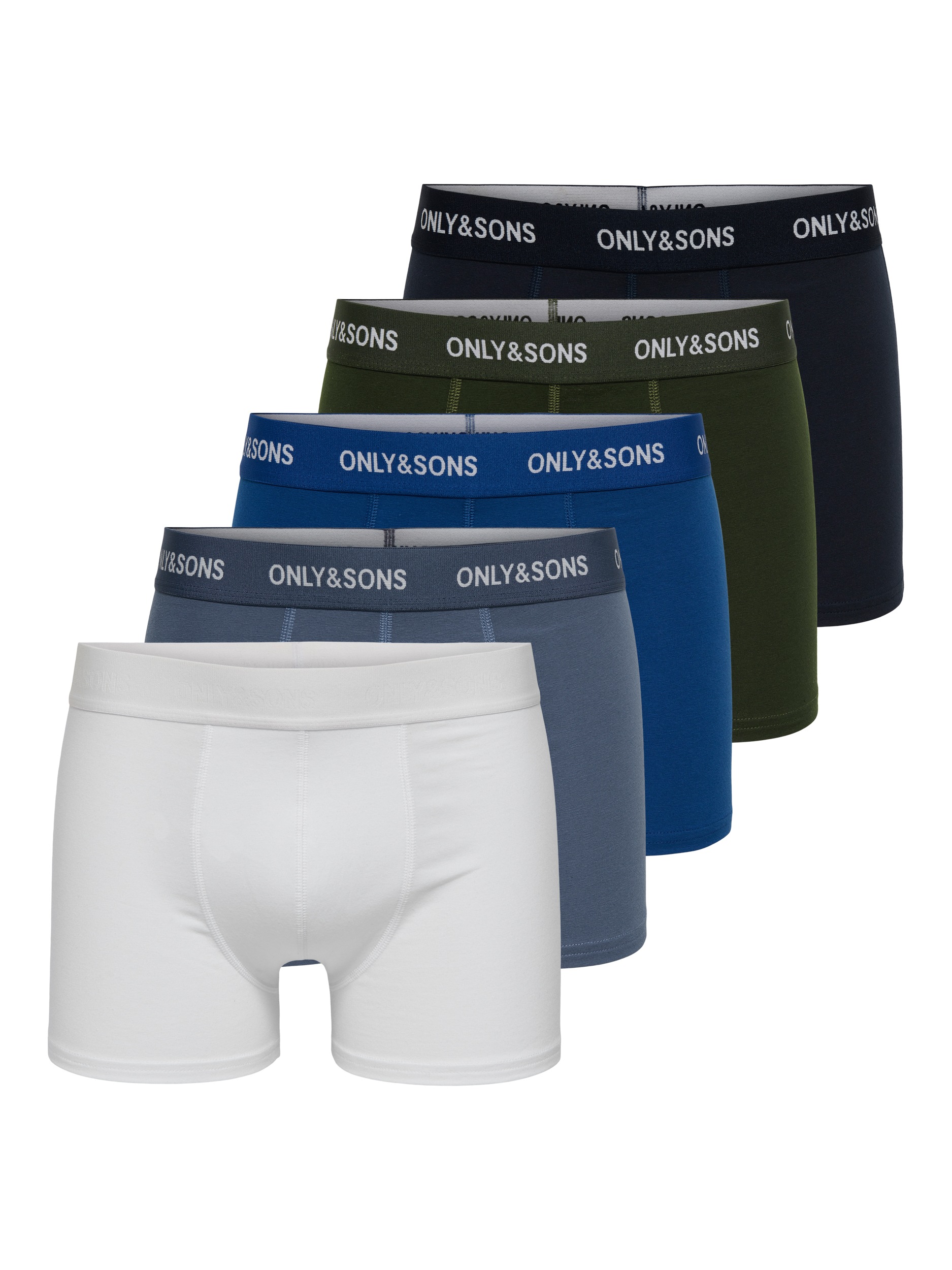 ONLY & SONS Boxershorts »ONSTREY SOLID BOXER 5PACK OTL« Packung, 5 Stk.